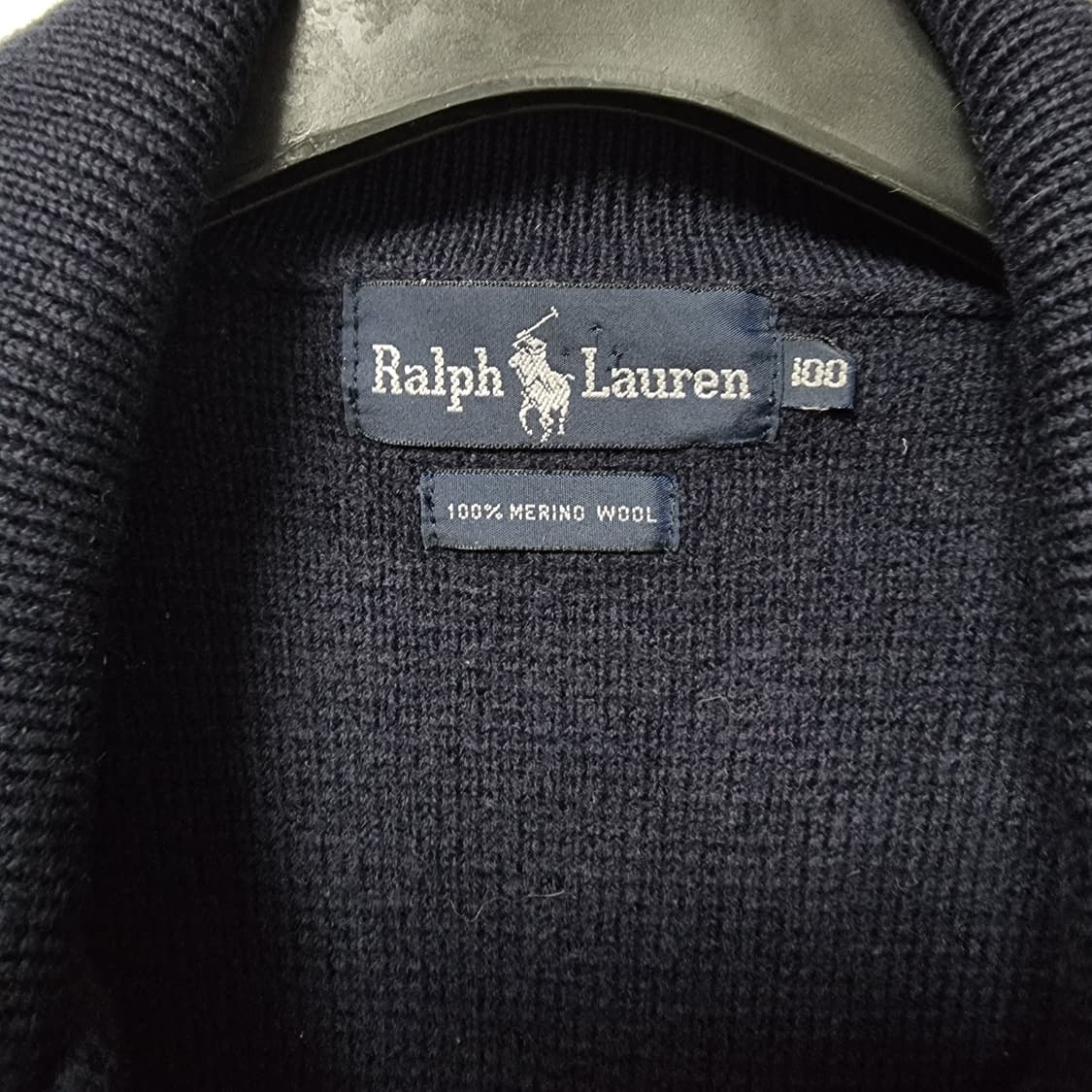 폴로 랄프로렌 금장 버튼 메리노울 니트 집업 100 상품이미지4