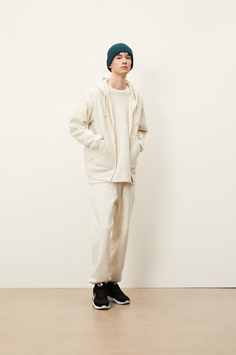 [XXL] 챔피온 리버스위브 블루택 후드 집업 크림 상품이미지6