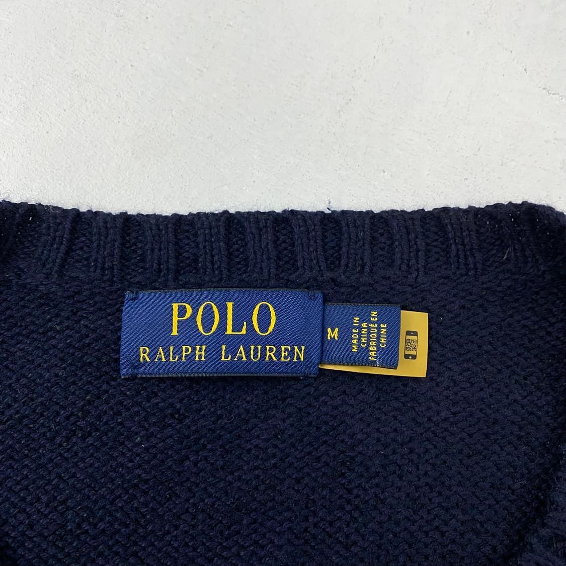 폴로 QR 신형 베어 코튼 네이비 라운드 니트 (100) 상품이미지4