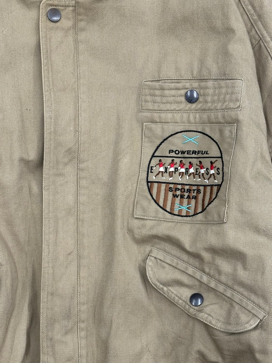 OS)Japanese vintage 패치 디테일 배색 봄버자켓 상품이미지3