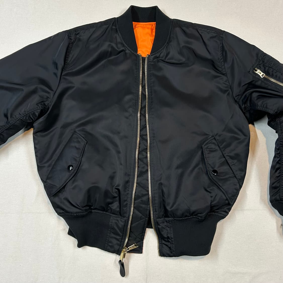 M) 알파인더스트리 MA-1 마원 항공점퍼 블랙 레귤러핏 상품이미지4