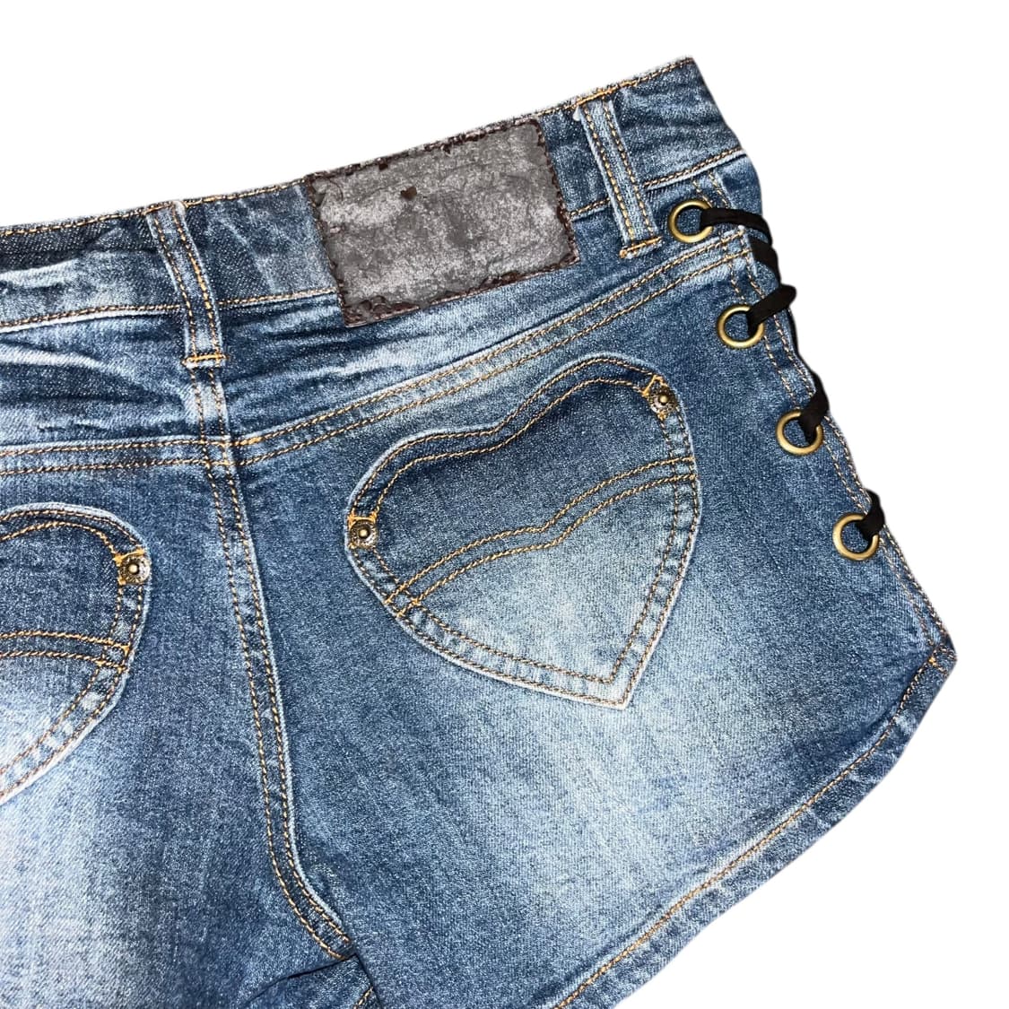 TRALALA 트랄라라 하트참 아일렛 데님 숏팬츠 갸루y2k펑크 상품이미지4