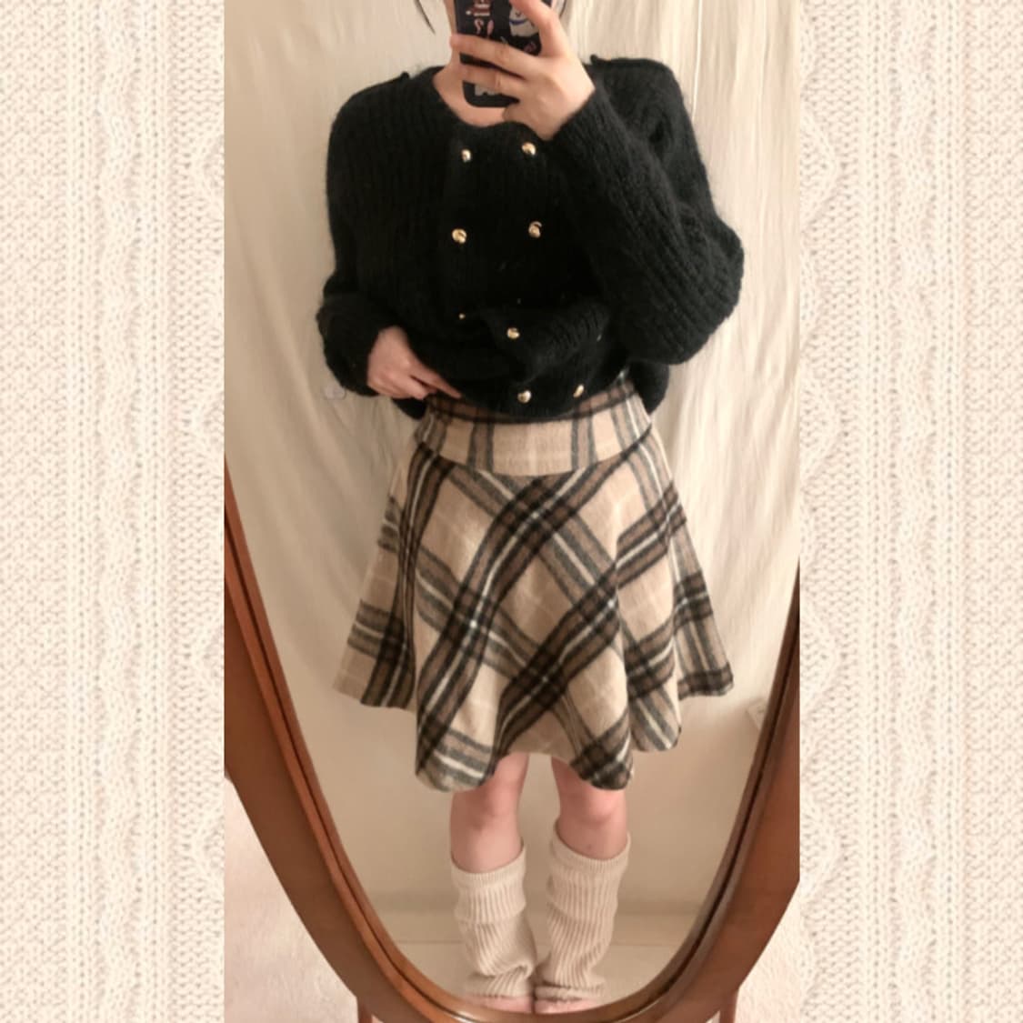 체크 아일렛 스커트 상품이미지4