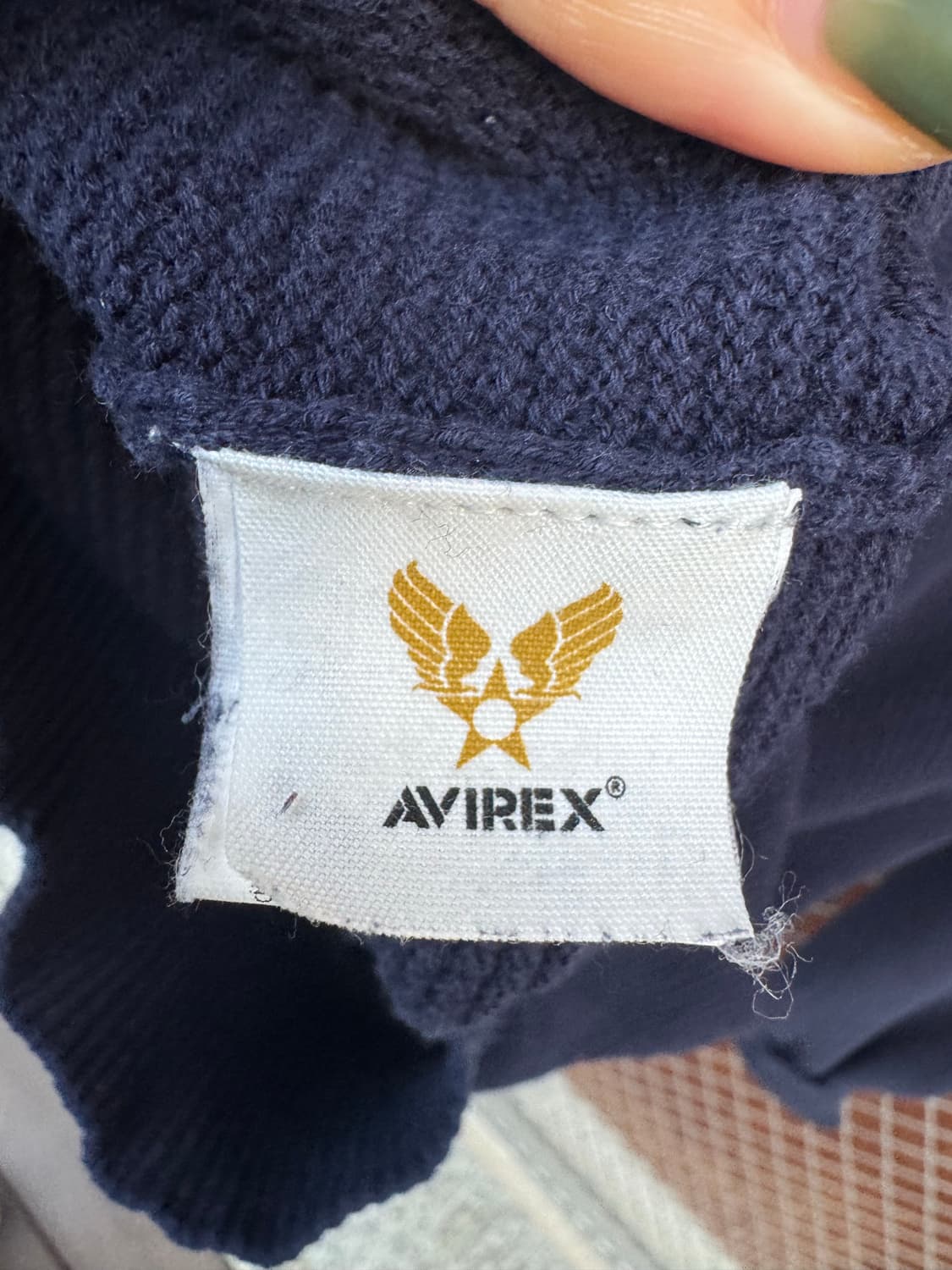 AVIREX 아비렉스 네이비 미해군 와플 니트 풀오버 M 상품이미지6