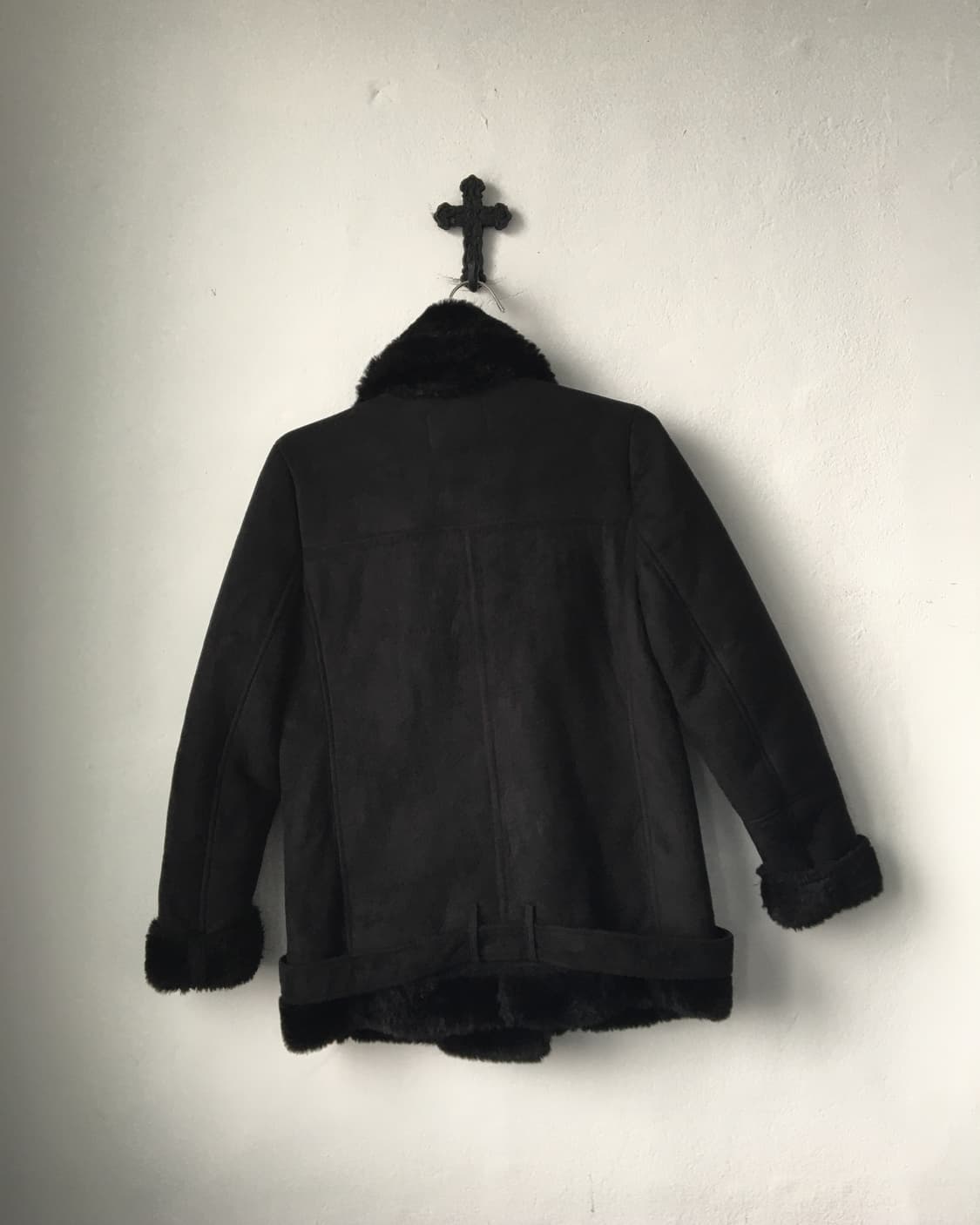 Fake fur layered belted mustang 상품이미지3