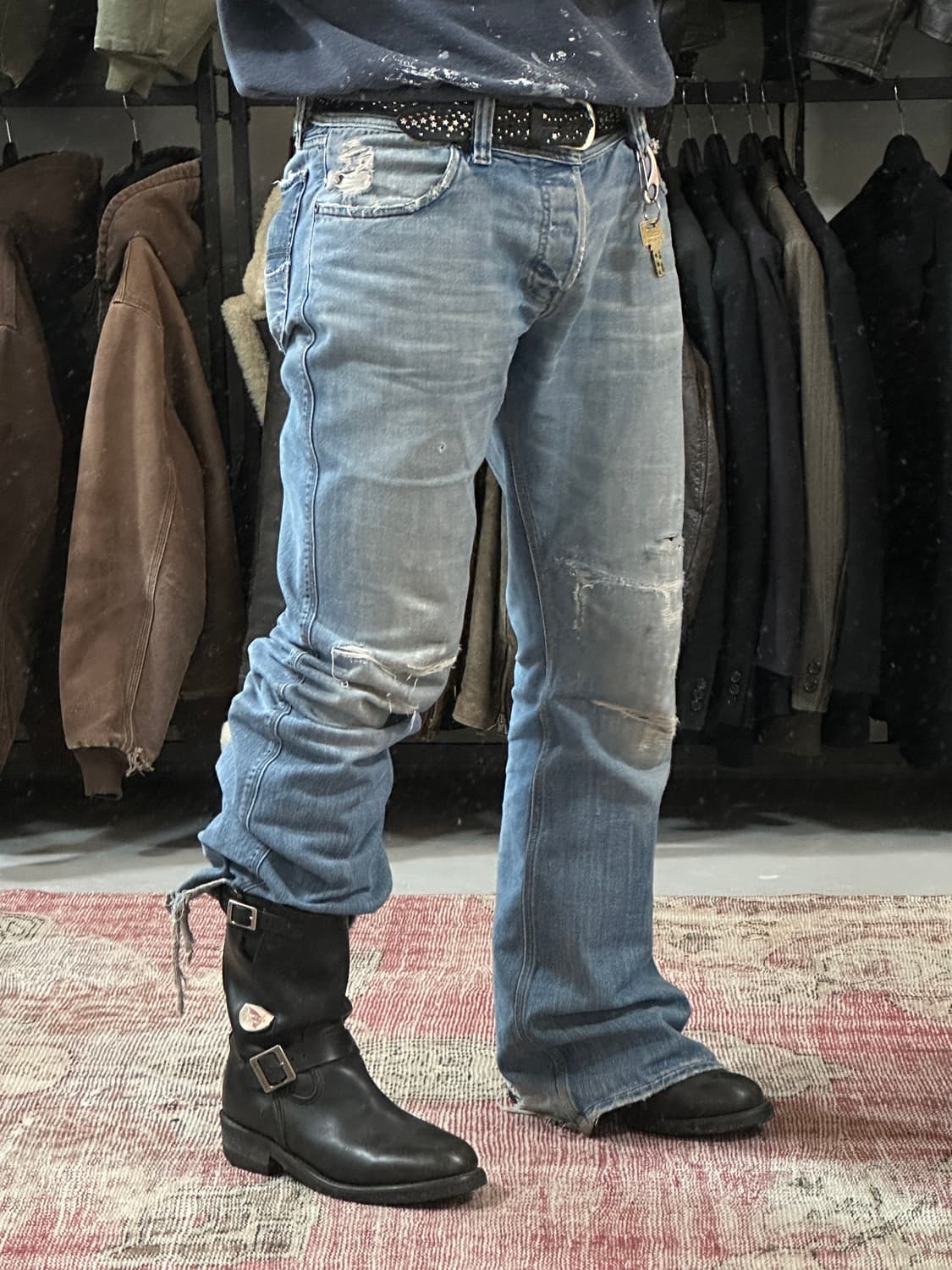 90's 레더 스터드 벨트 빈티지 웨스턴 벨트 상품이미지2