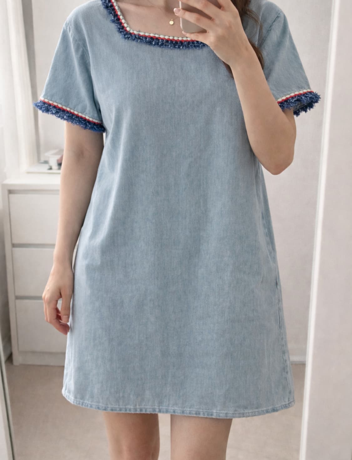 에고이스트 스퀘어 넥 연청원피스 상품이미지1