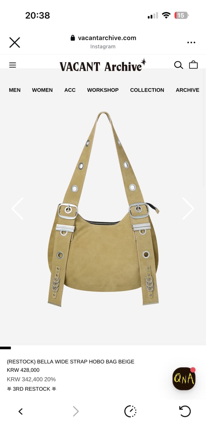 베이컨트 아카이브 벨라 호보백 스웨이드 베이지 상품이미지1