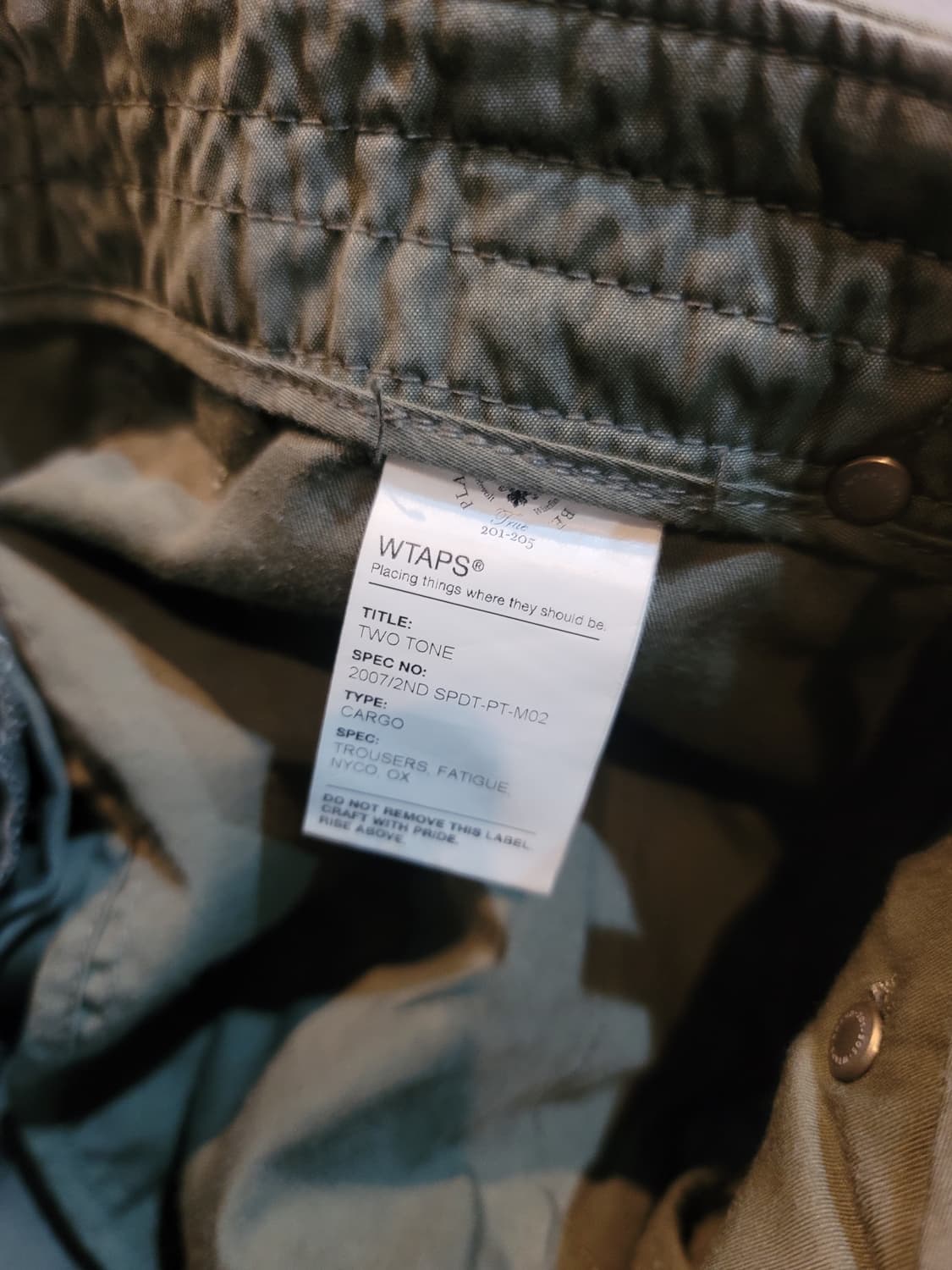 더블탭스 m65 올리브 카고팬츠  상품이미지4