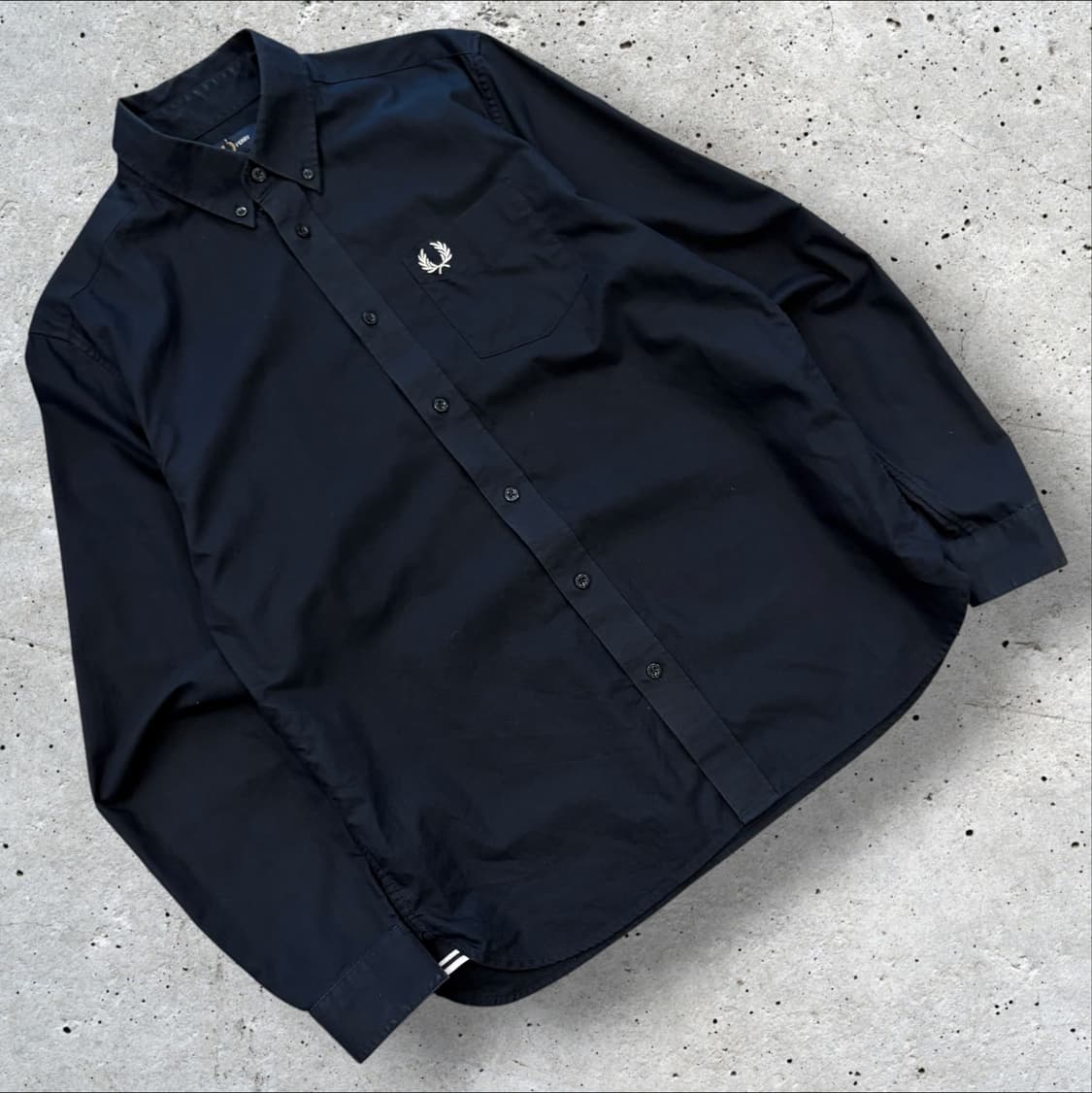 [L] 프레드페리 블랙 셔츠 긴팔 수입택 D811 상품이미지1