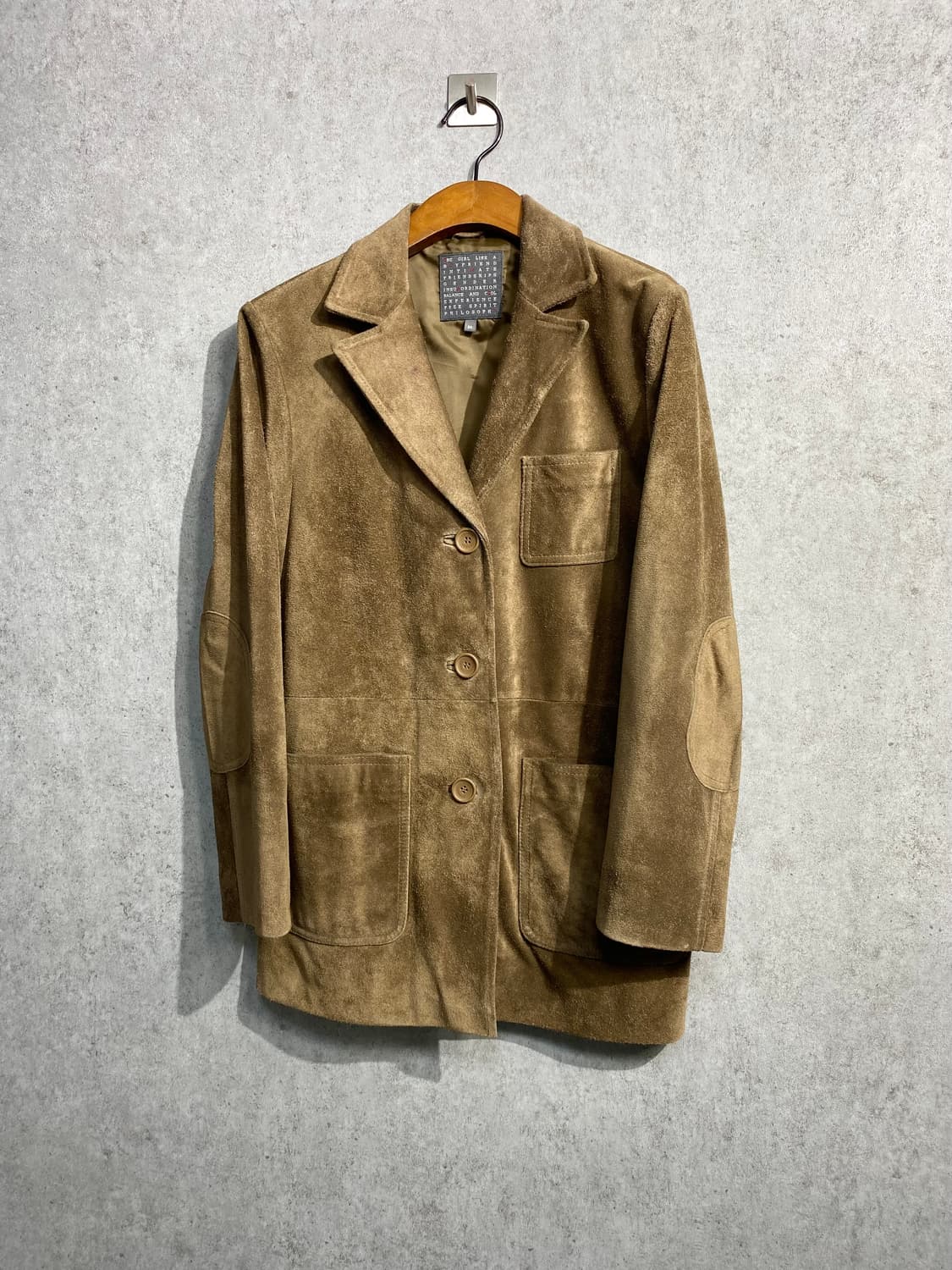 [S] 90-00s TOMBOY 톰보이 소가죽 스웨이드 3버튼 자켓 상품이미지1