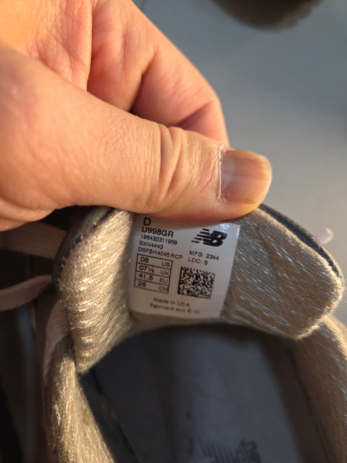 뉴발 998 그레이 실버 260사이즈 usa 상품이미지4