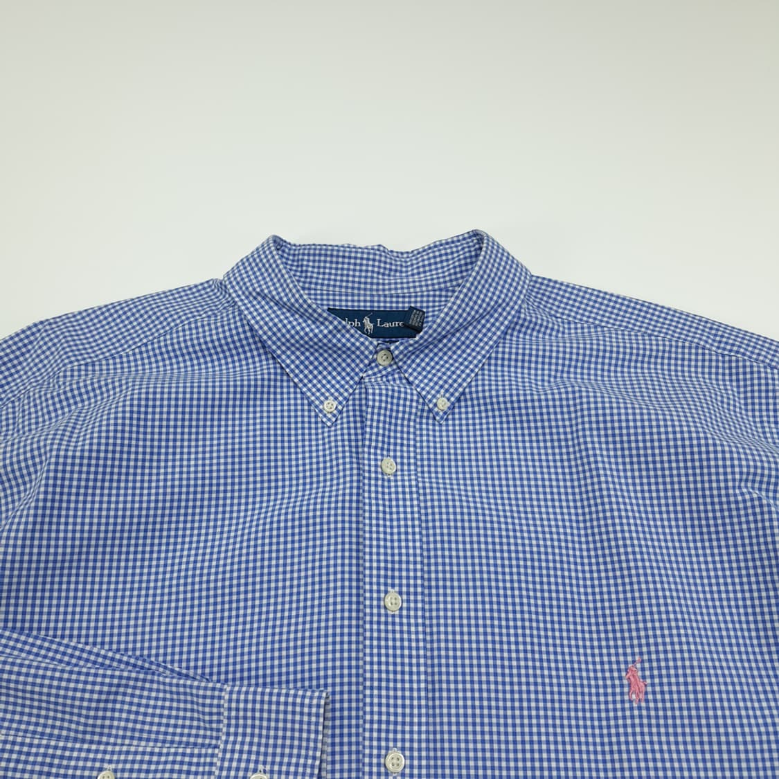 CN831 3XLT 폴로 랄프로렌 블루 마이크로체크 긴팔 셔츠 남방 상품이미지3