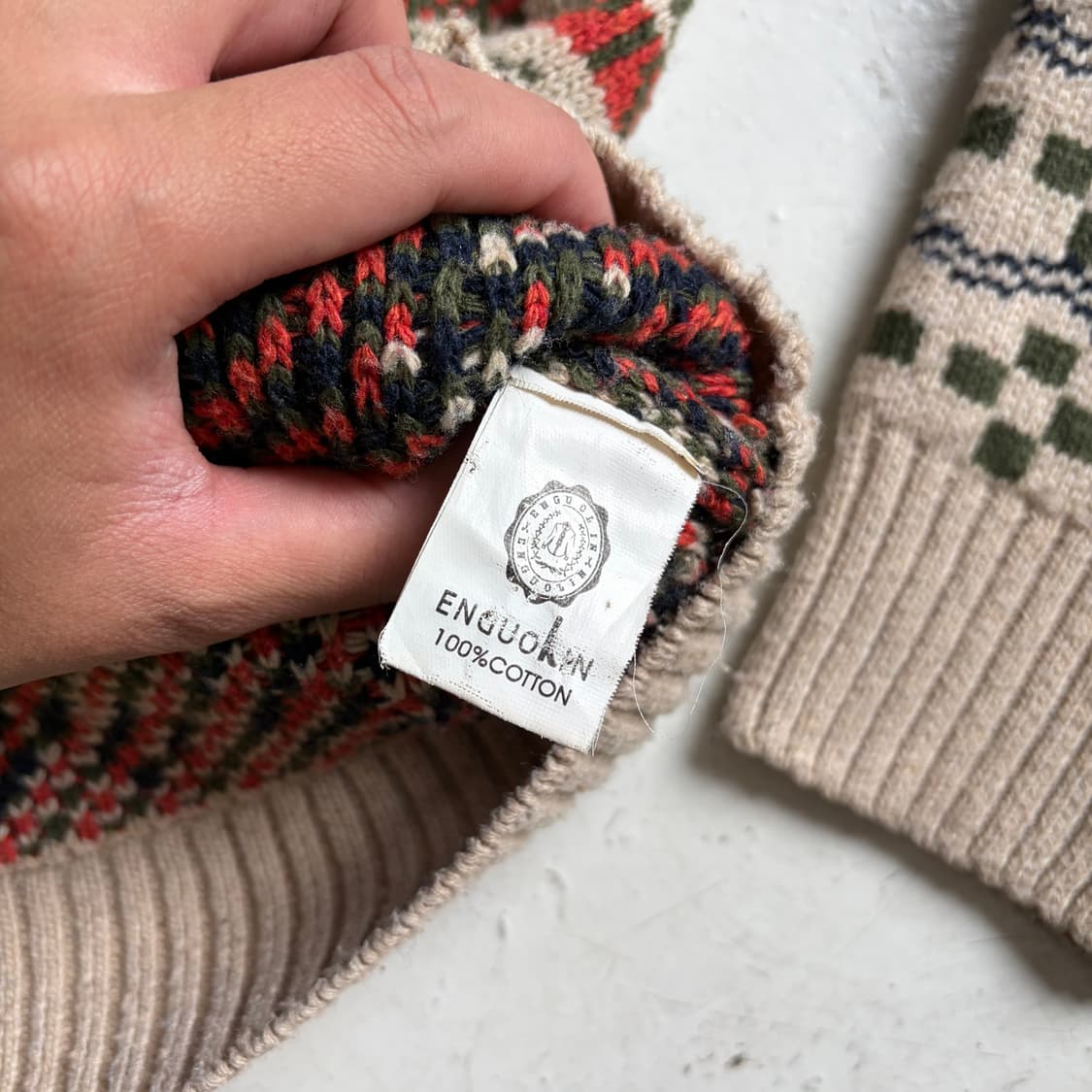 ENGUOKIN 빈티지 코위찬 가디건 XL 상품이미지6