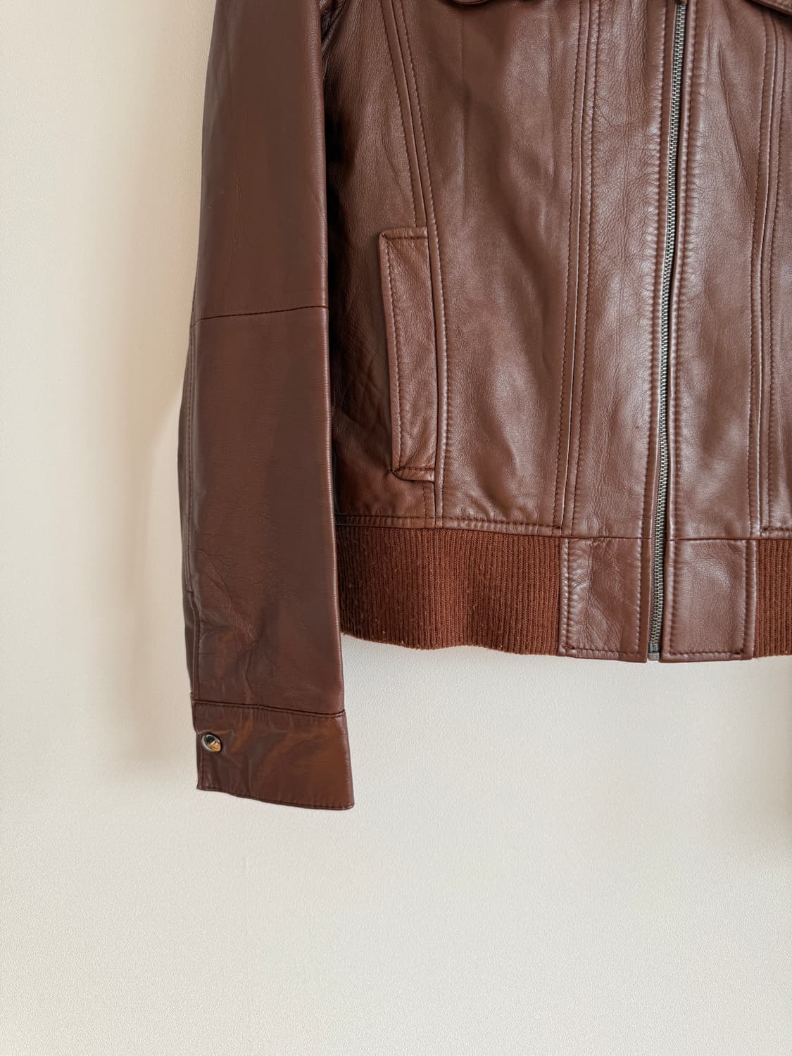 Pre owned A-2 모티브 램스킨 레더자켓 상품이미지3