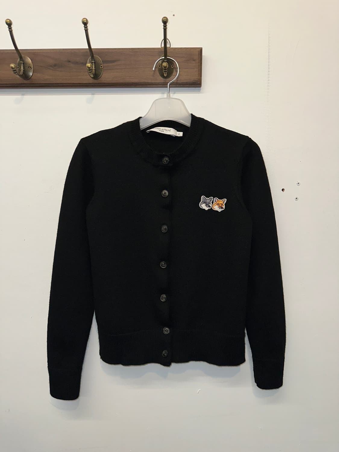 메종키츠네 더블 폭스 헤드 가디건 XS 블랙  상품이미지1
