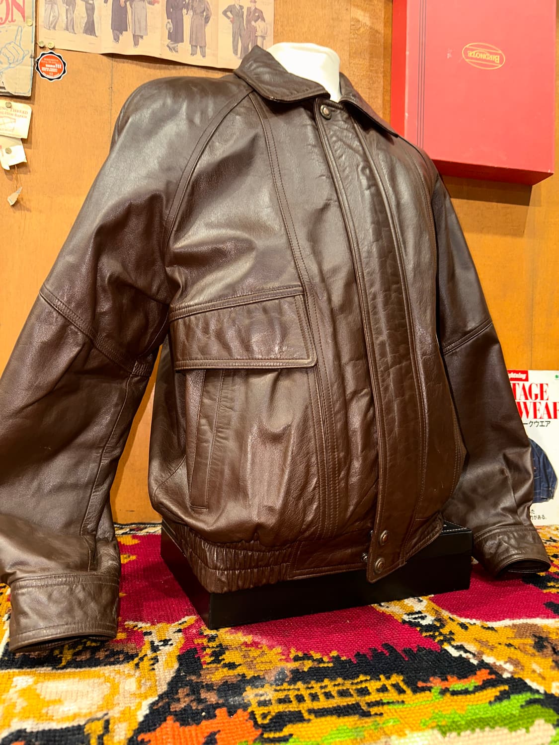 ( L-XL ) 가죽자켓 봄버자켓 레더자켓 항공점퍼 밀리터리 빈티지가죽 상품이미지2