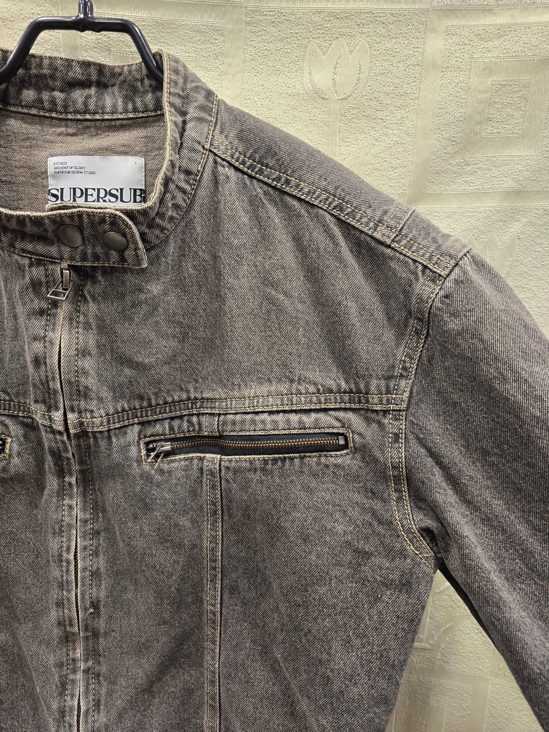 슈퍼서브 공용 워싱 크롭 데님 자켓 청자켓 M(95) 상품이미지5
