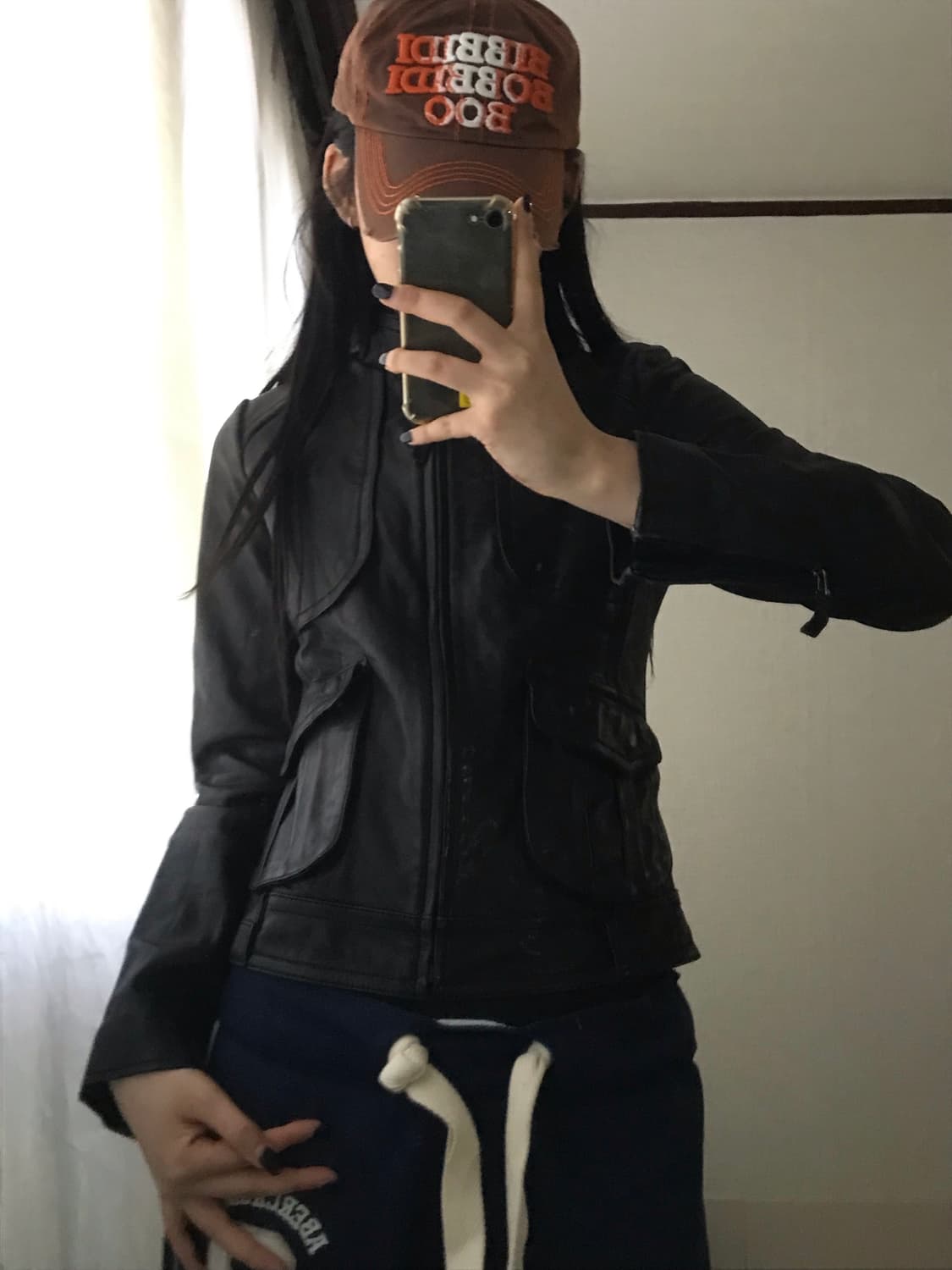 차이나카라 블랙 양가죽자켓 상품이미지5