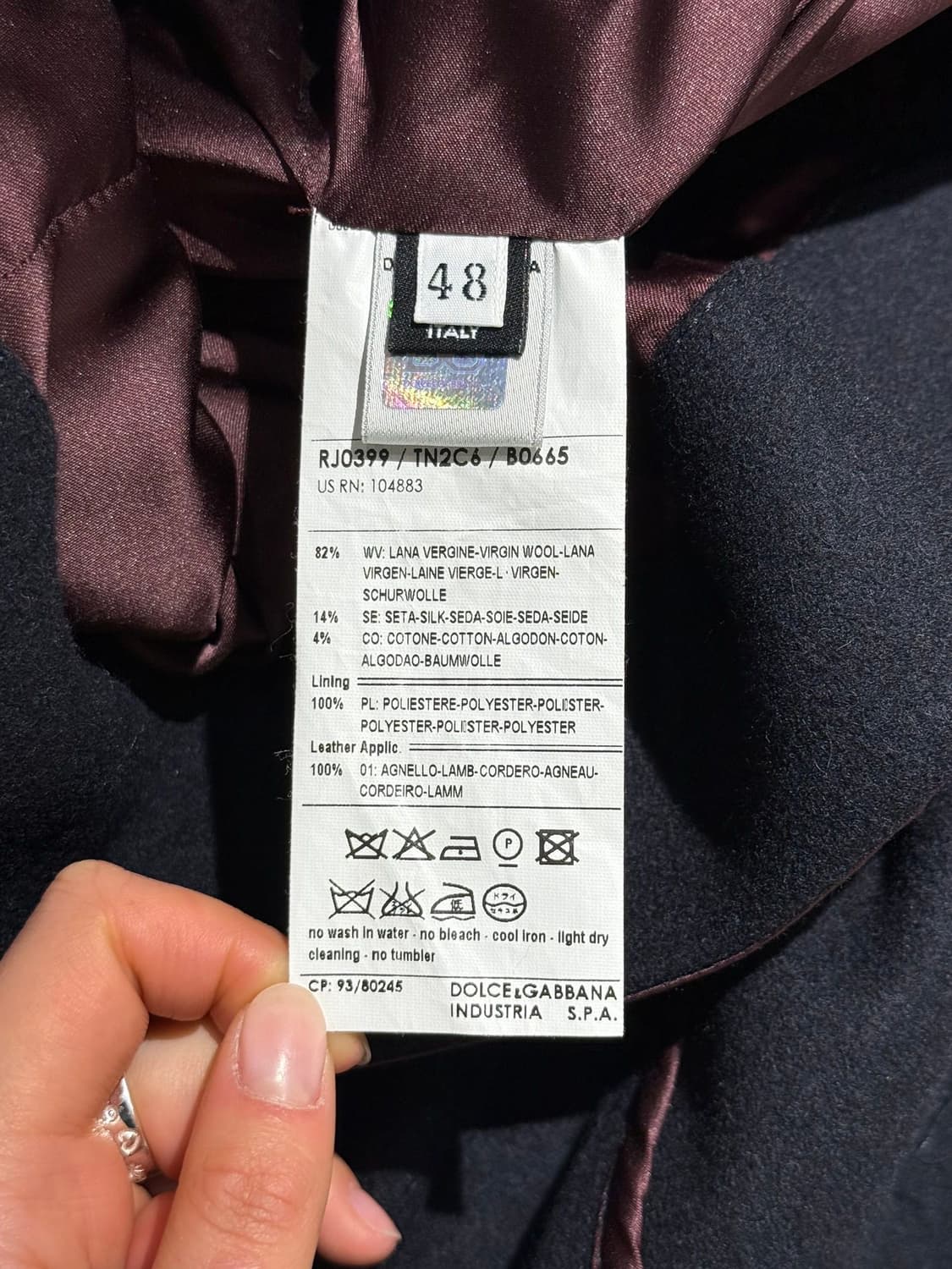 돌체앤가바나 네이비 나폴레옹 라나버진울 코트 상품이미지8