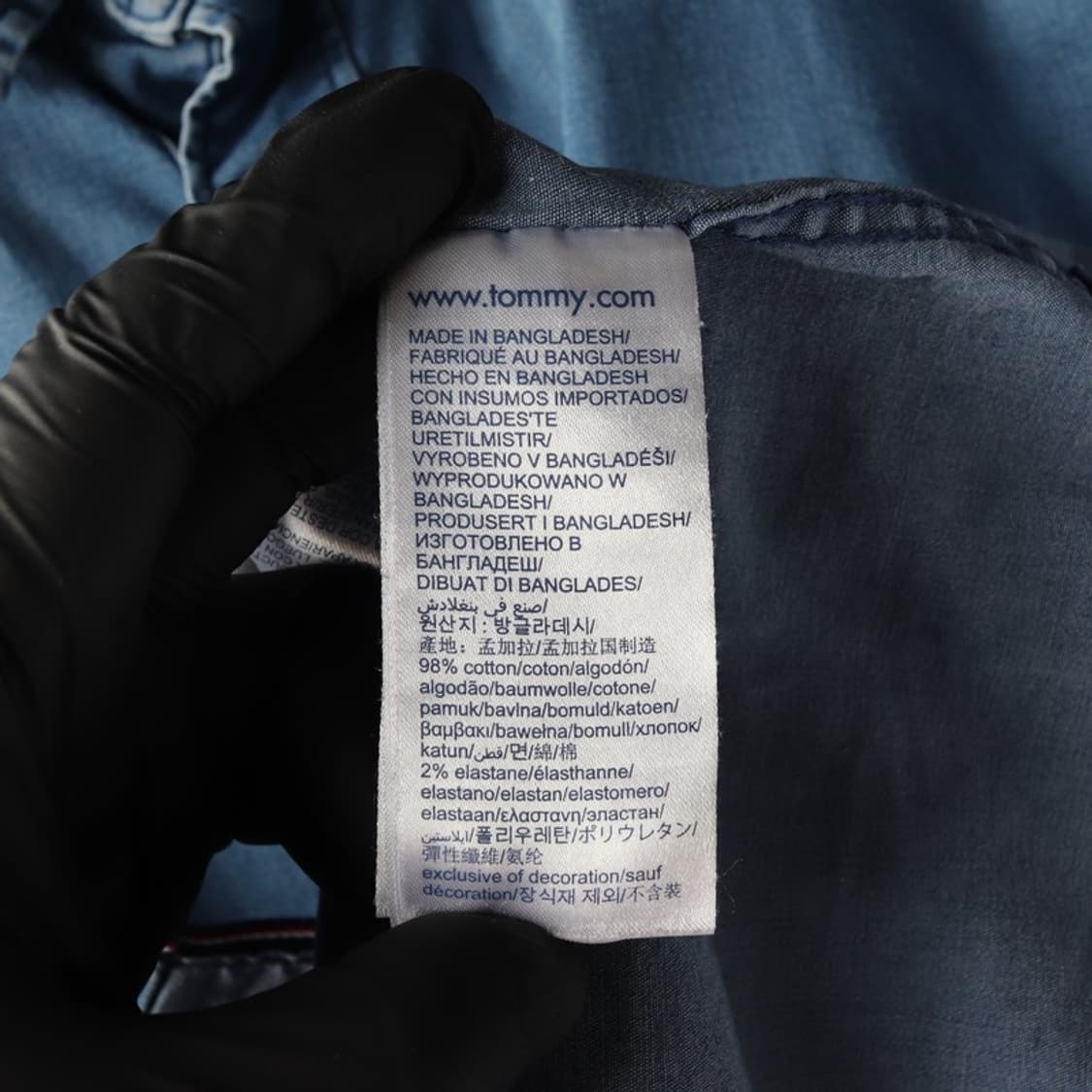 타미힐피거 플래그 로고 인디고 데님 셔츠 S 상품이미지6