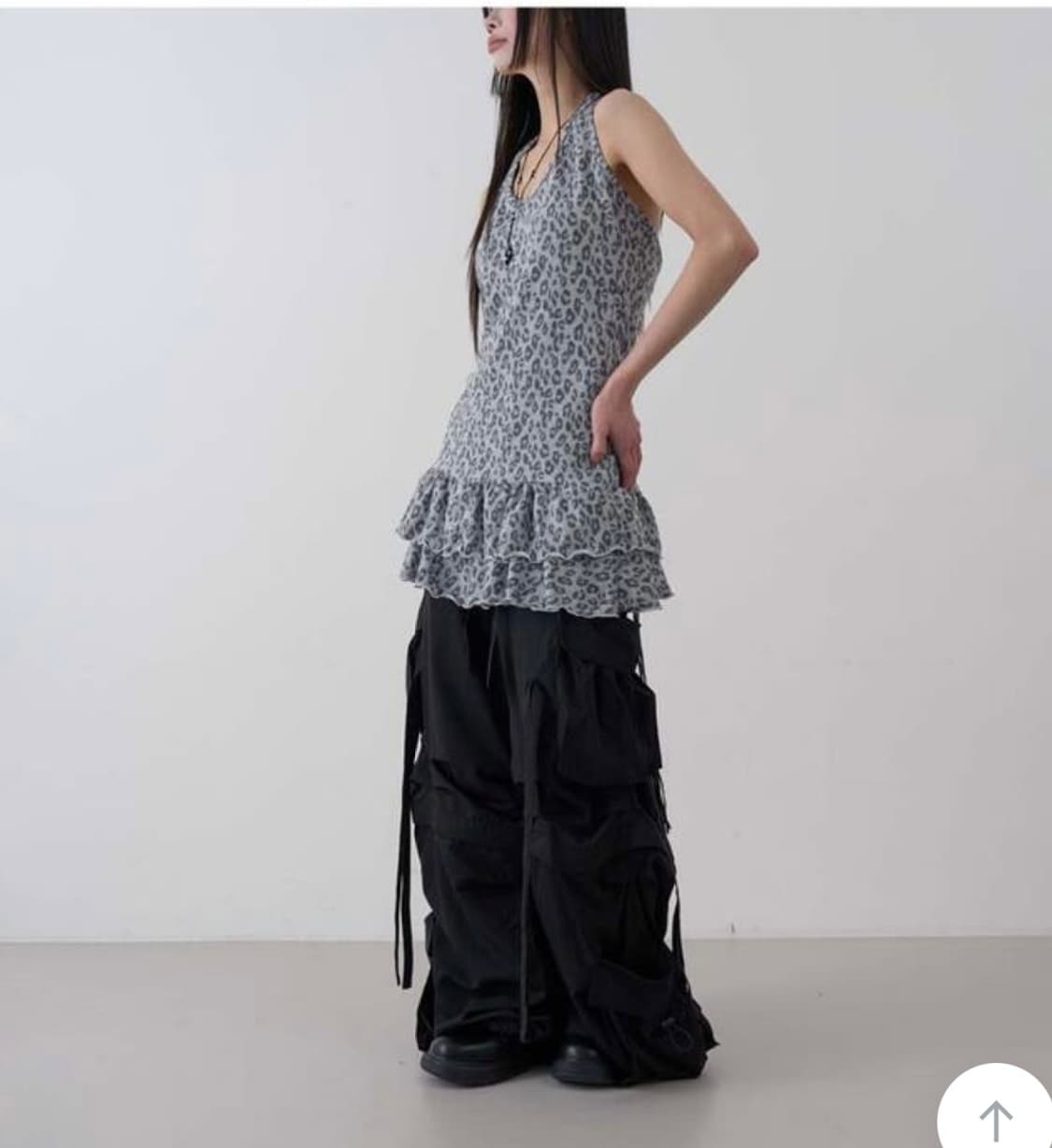 로웨어 레오파드 홀터 프릴 나시 상품이미지2