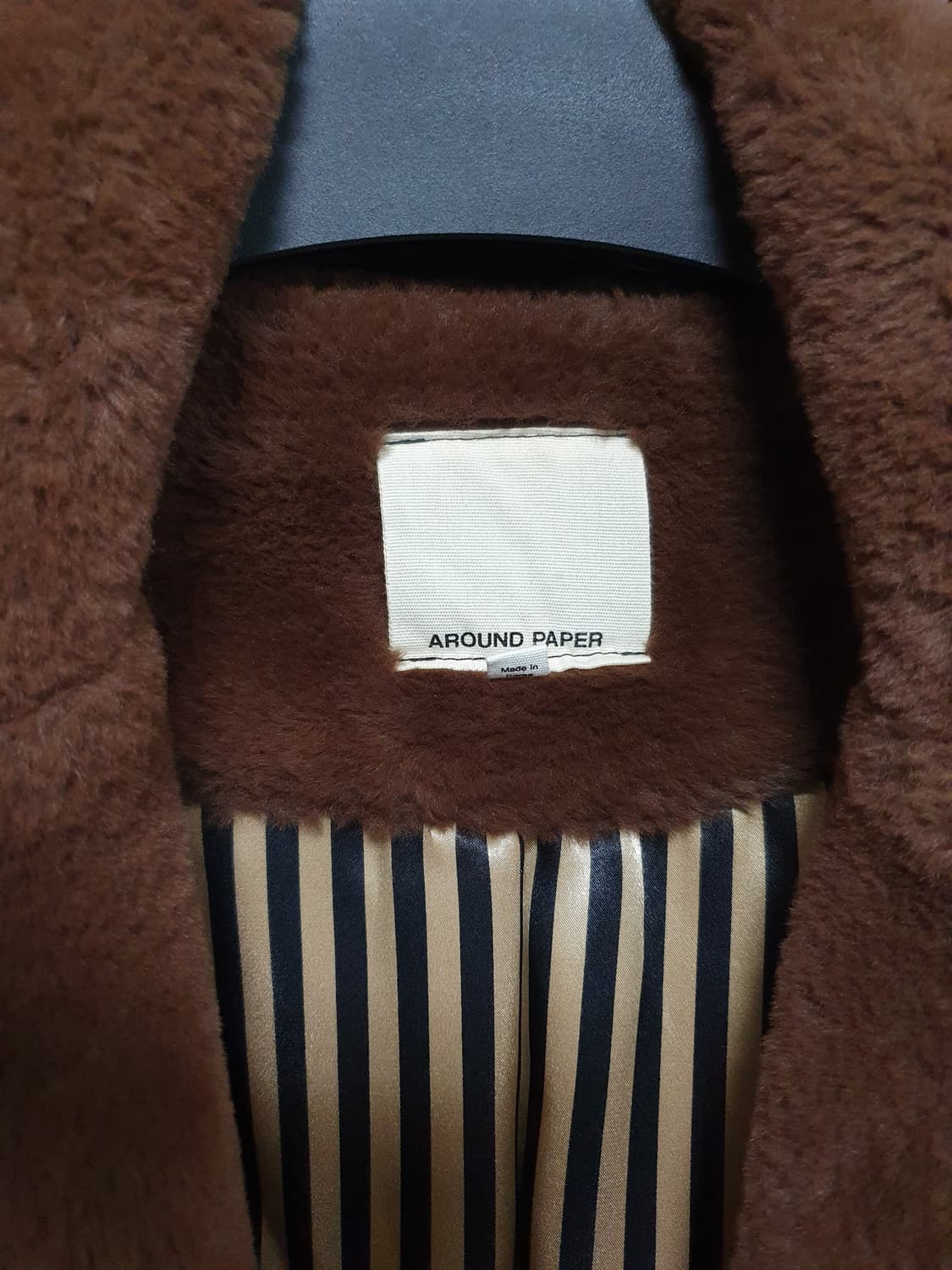 브라운 페이크 퍼  에코퍼  코트 free 상품이미지4