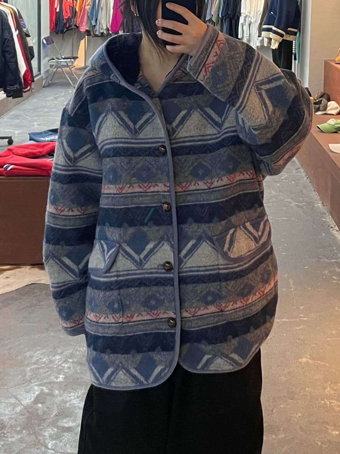 JPN 빈티지 울 패턴 버튼 에닉스 자켓 H2237 상품이미지1