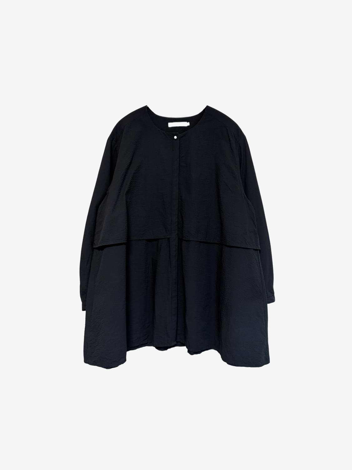 Textured Cotton Pintuck Shirt - Black 상품이미지4