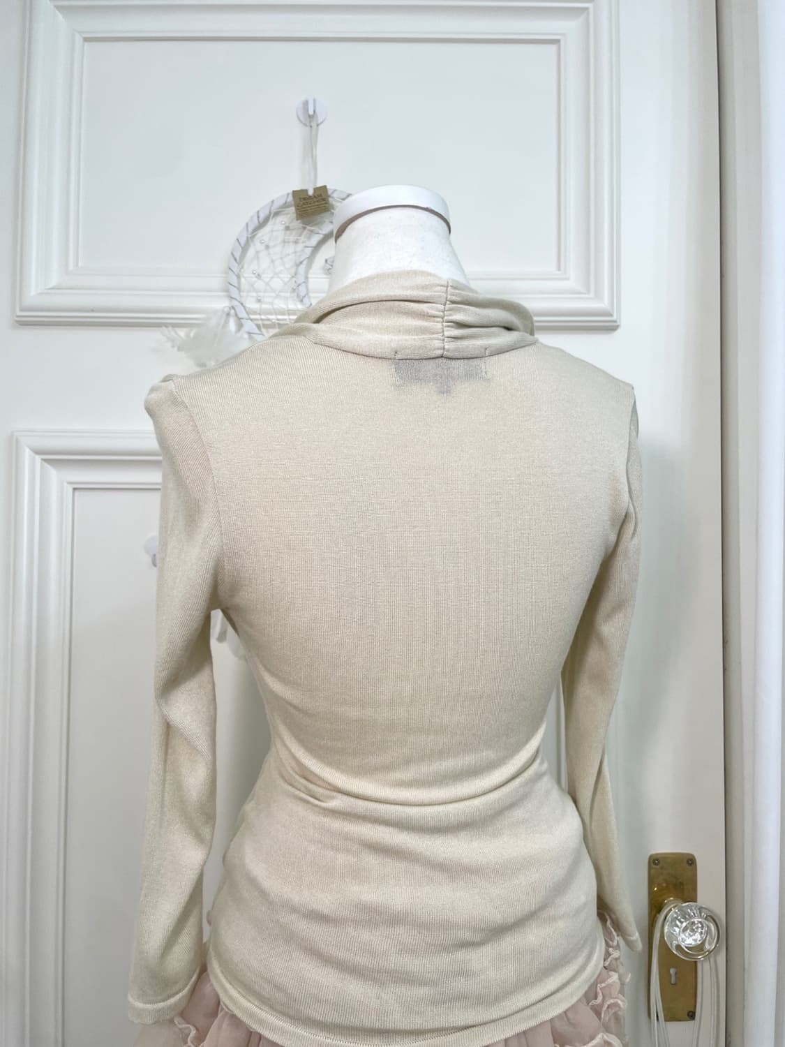 beige twist point glittet knit top 상품이미지4