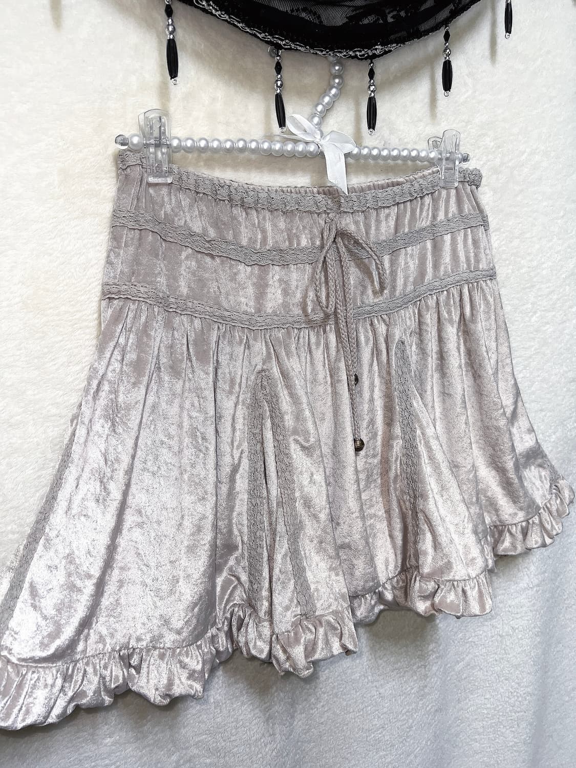 리즈리사 라떼갸루 로맨틱 로걀 벨벳 레이스 프릴스커트 핀터 히메카지 상품이미지2