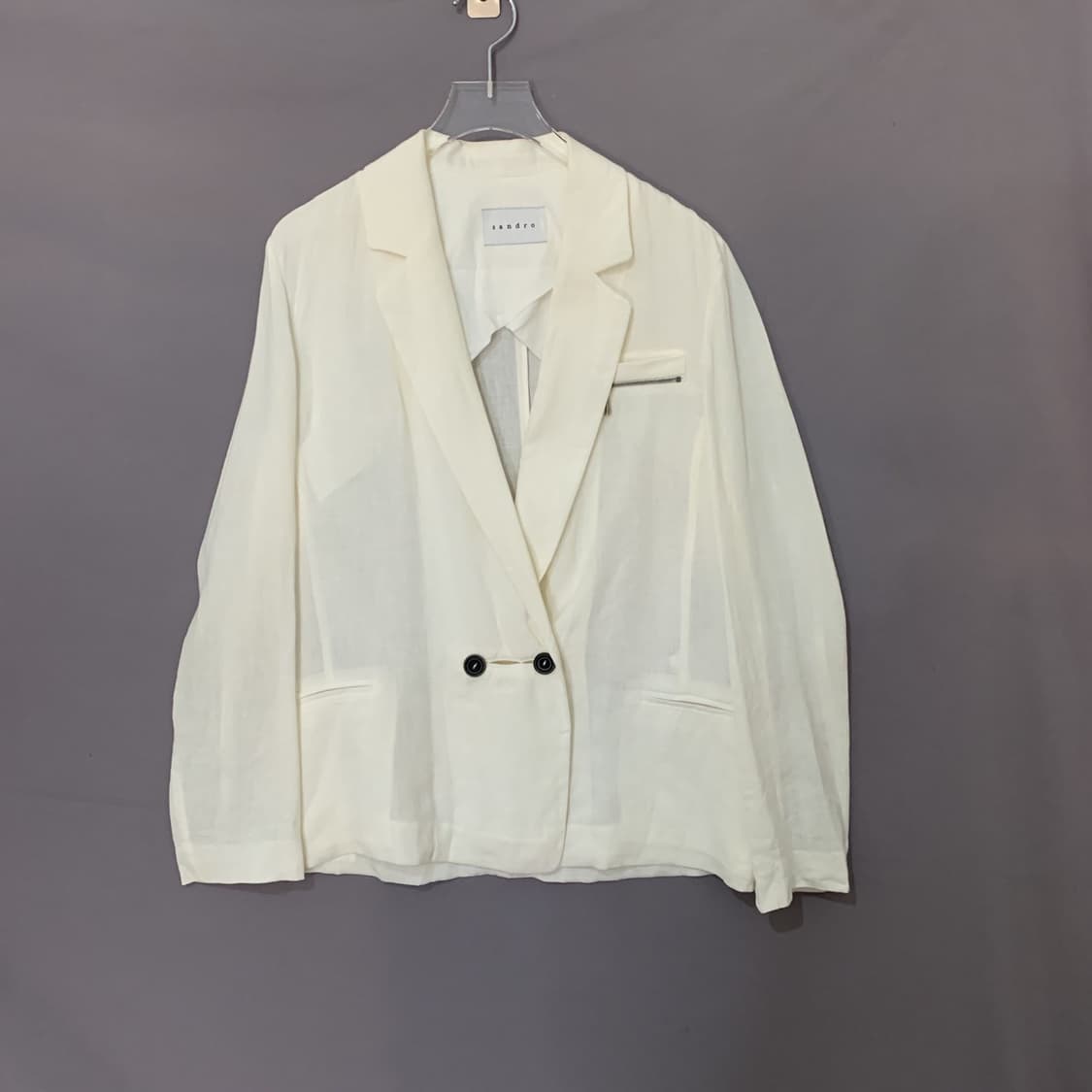 43 SANDRO 산드로 린넨 더블 블레이저 자켓 상품이미지1