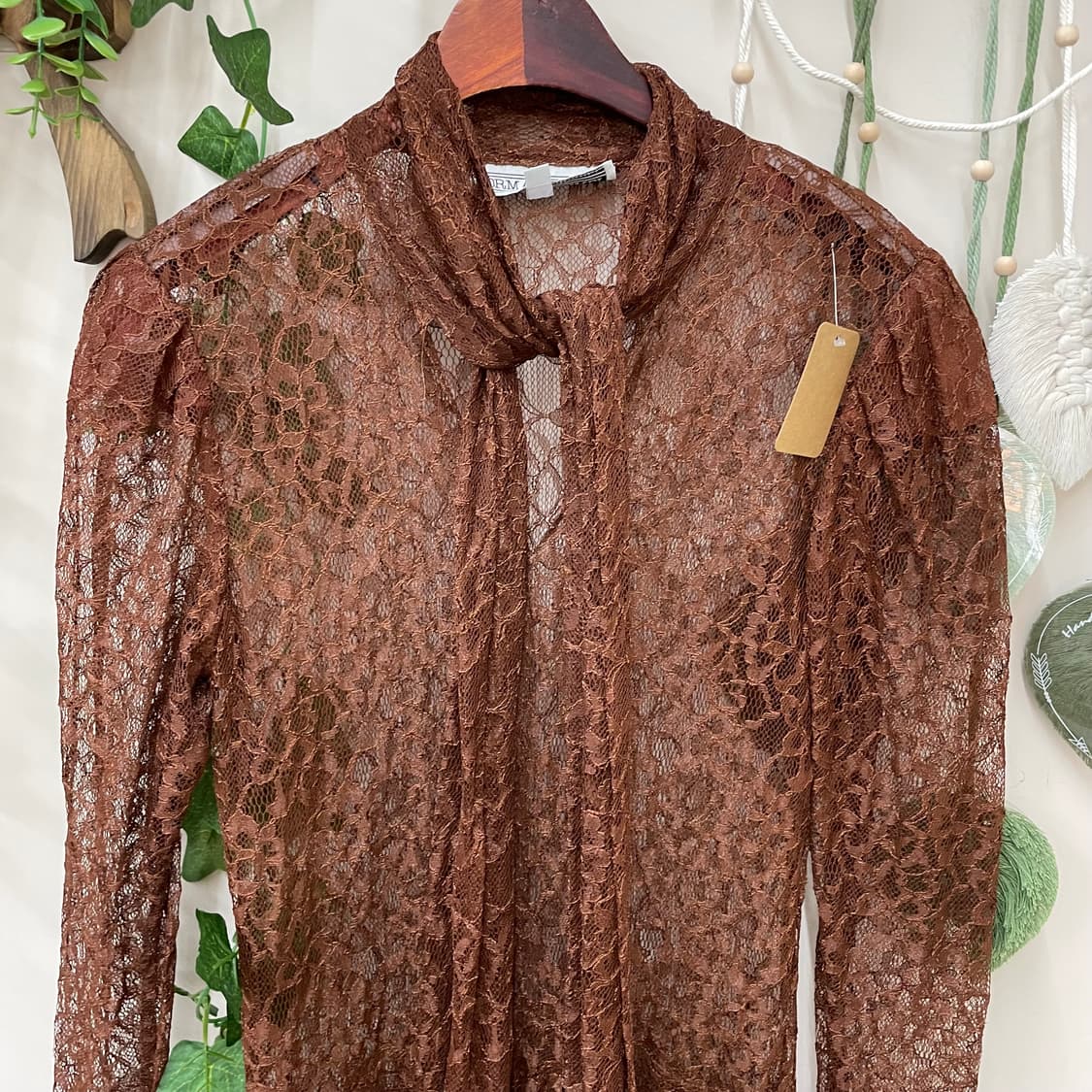 브라운 풀 레이스 레이어드용 원피스  상품이미지2