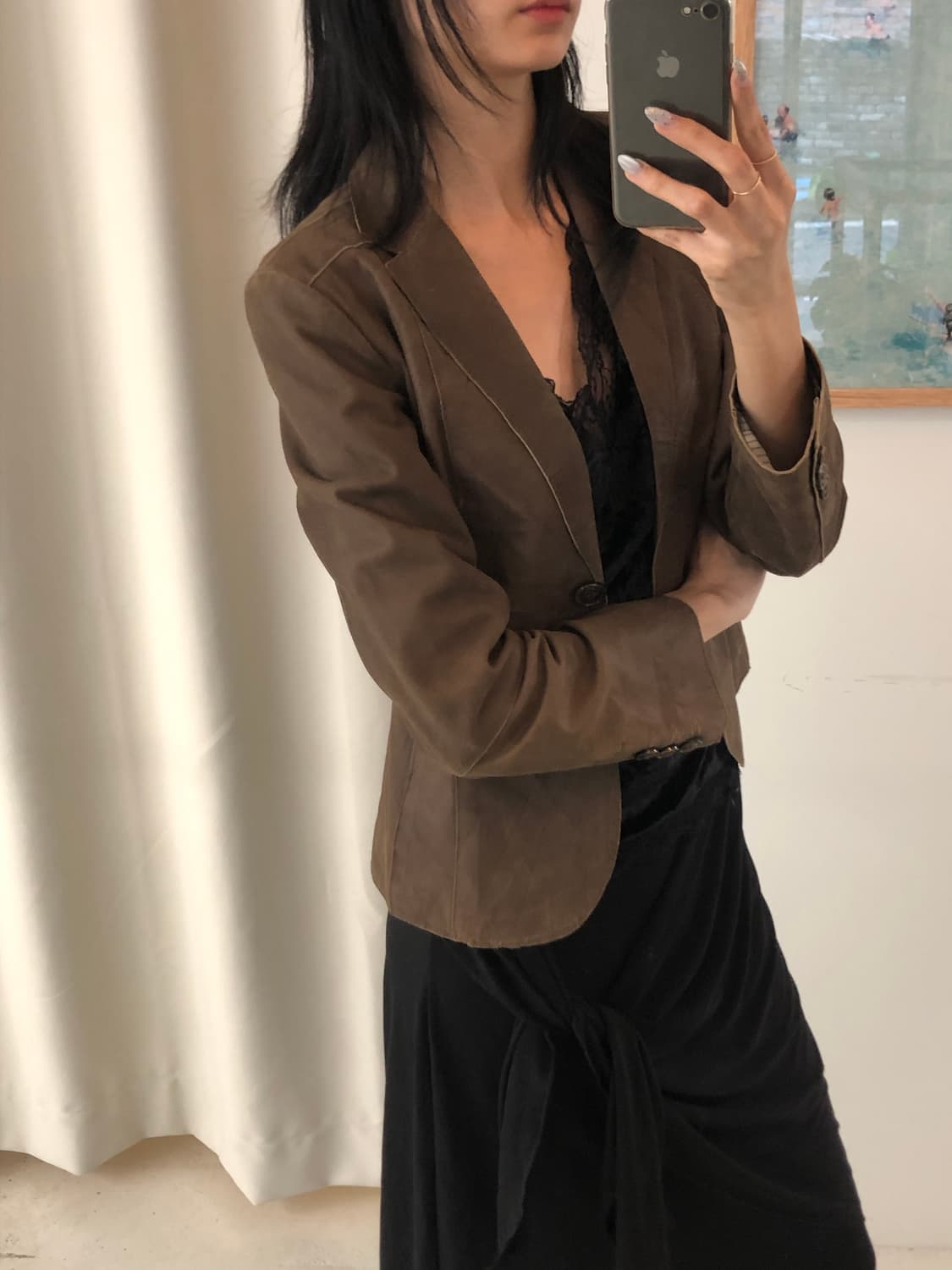 막스마라 브라운 스웨이드 블레이저자켓 상품이미지2