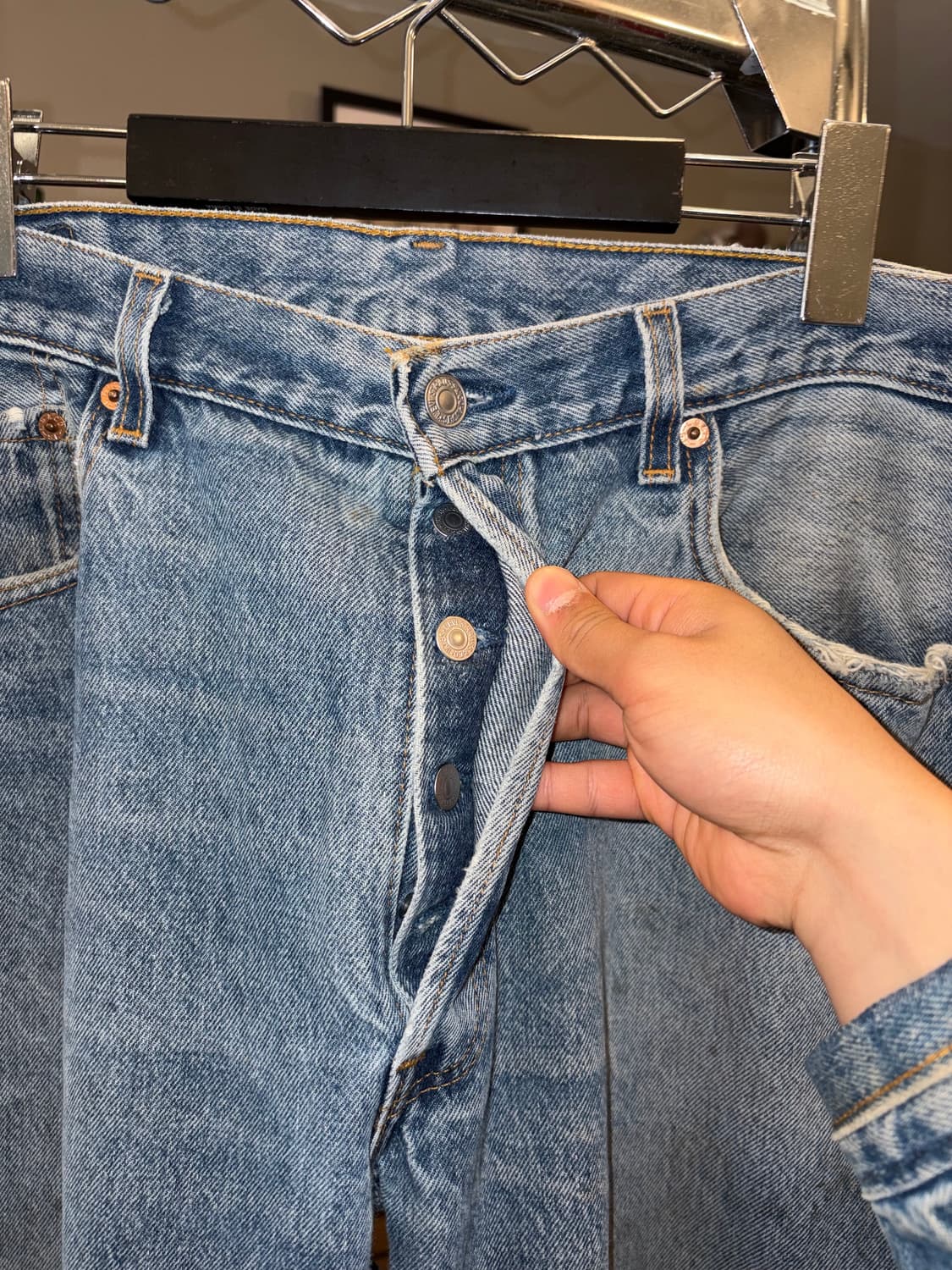 90’s Levi’s 501 USA denim hard washed 상품이미지7