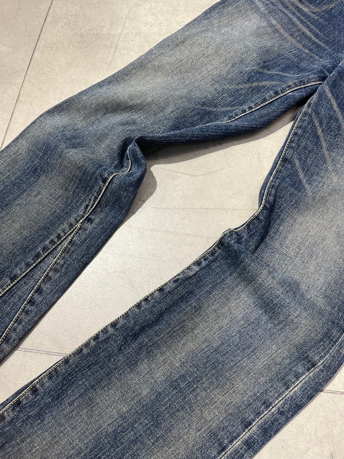 일본 빈티지 부츠컷 라인 워싱 데님 팬츠 상품이미지5