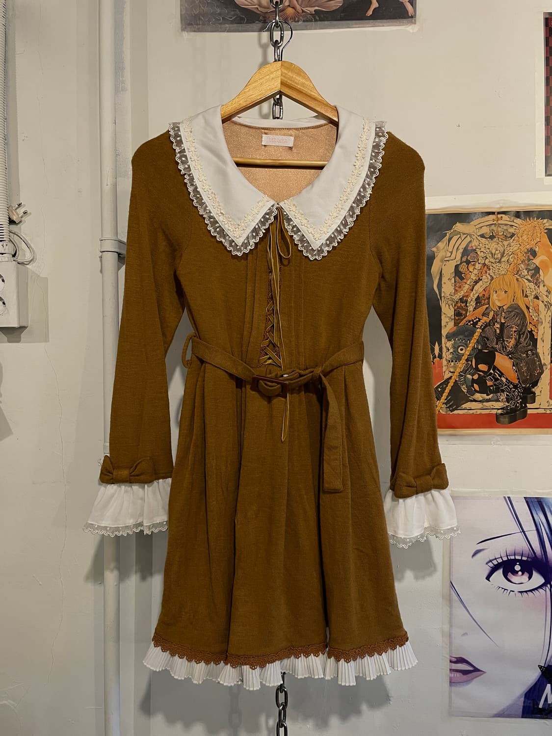 liz lisa 리즈리사 레이스 리본 스트랩 브라운 원피스 러블리 갸루 상품이미지2