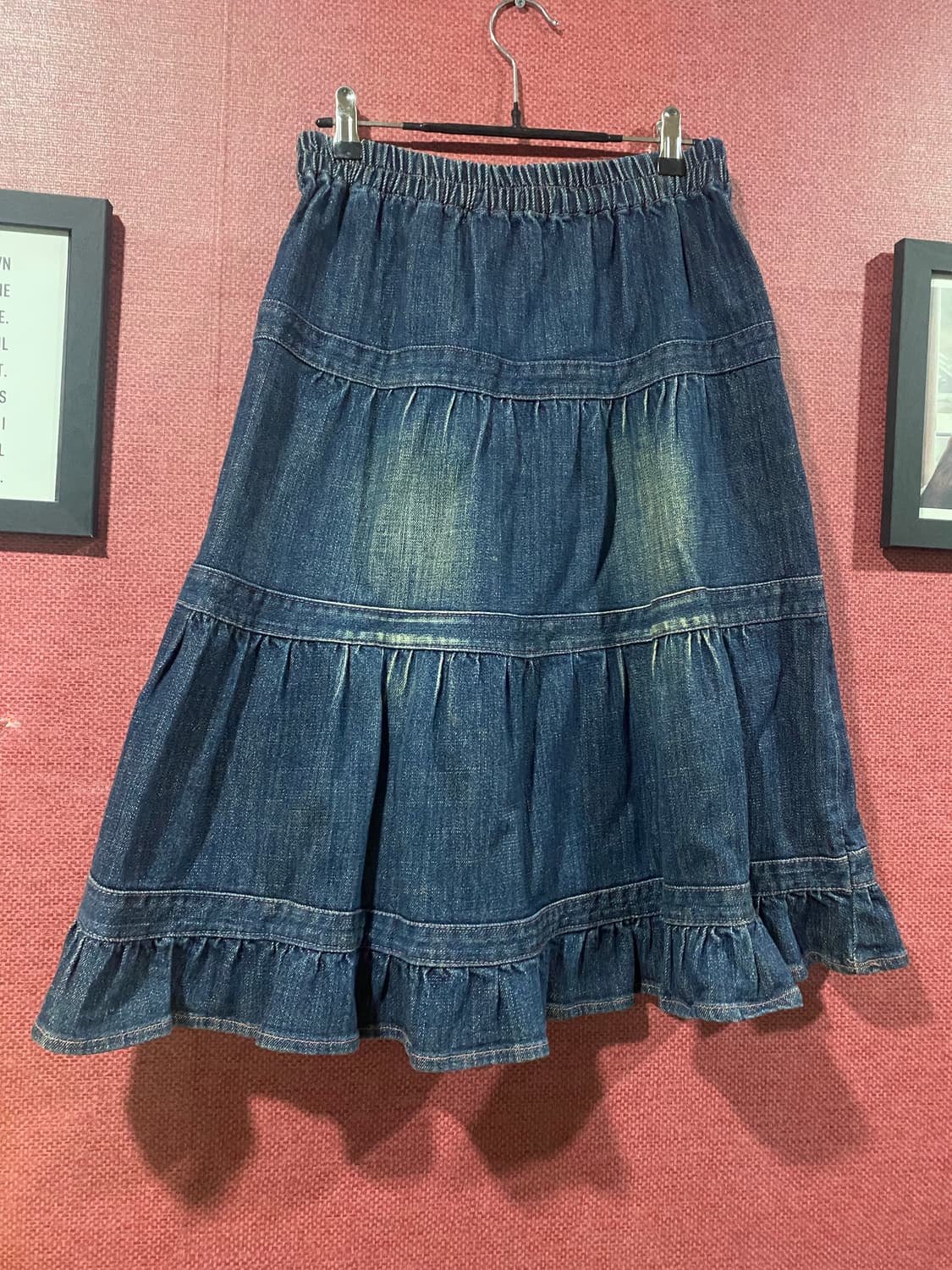 데님 캉캉 롱 스커트 상품이미지1