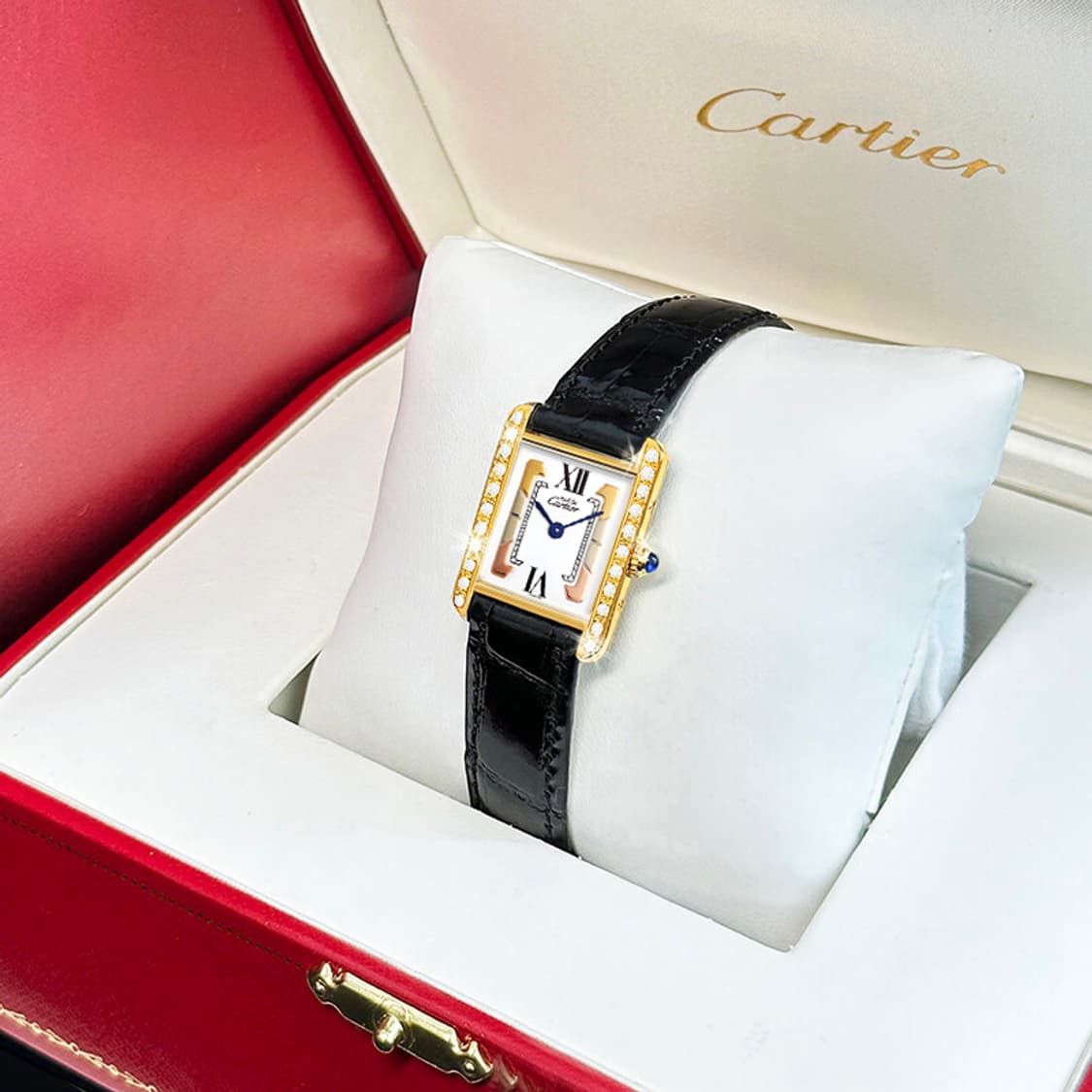 까르띠에 머스트 탱크 트리니티 다이얼 여성 다이아 카리나 시계 상품이미지4