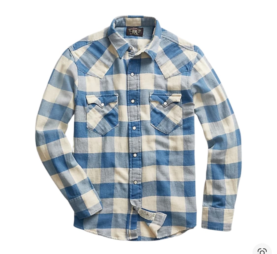 [M] RRL 버팔로 트윌 웨스턴 셔츠 새상품 상품이미지1