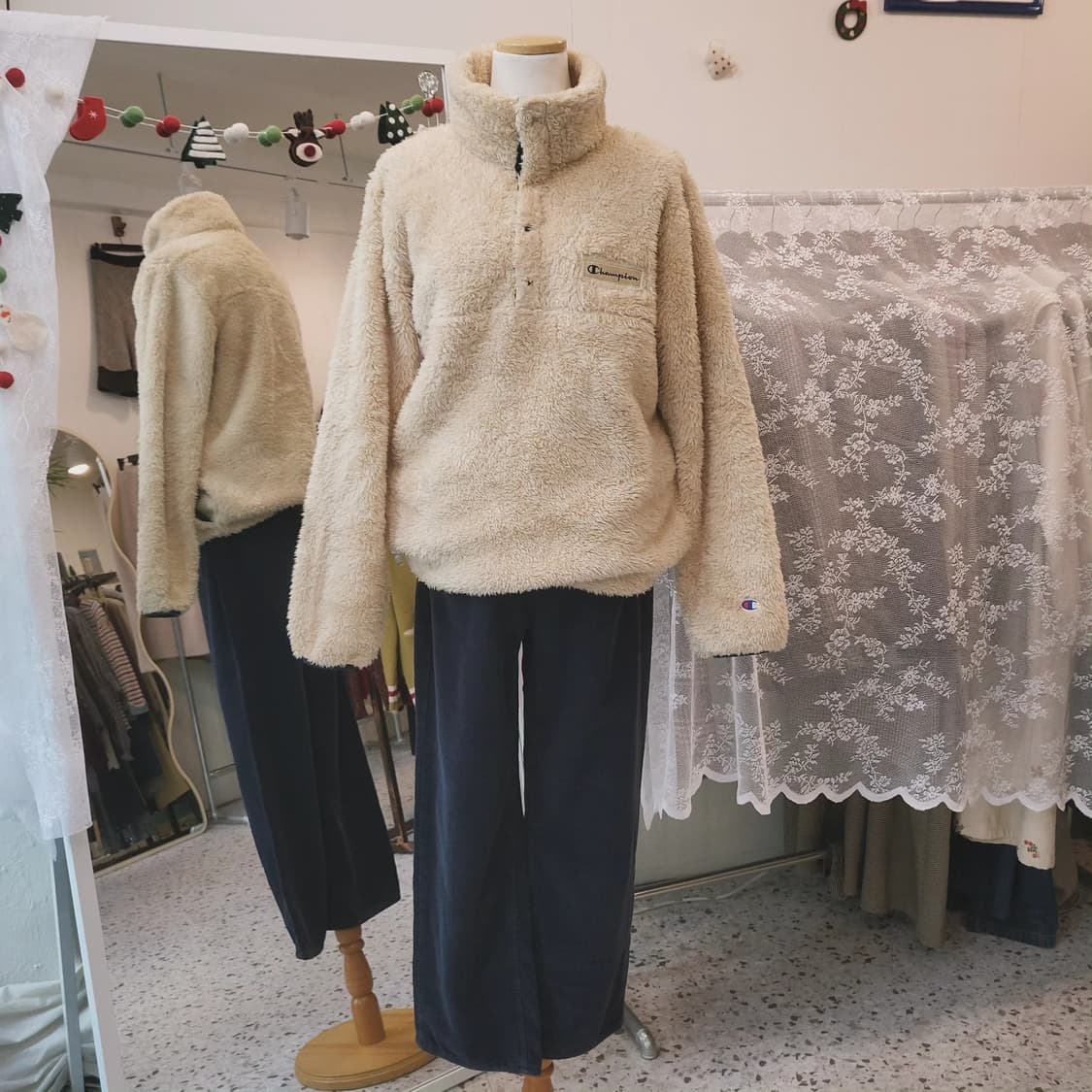 챔피온 플리스 베이지 풀오버 L사이즈 상품이미지2