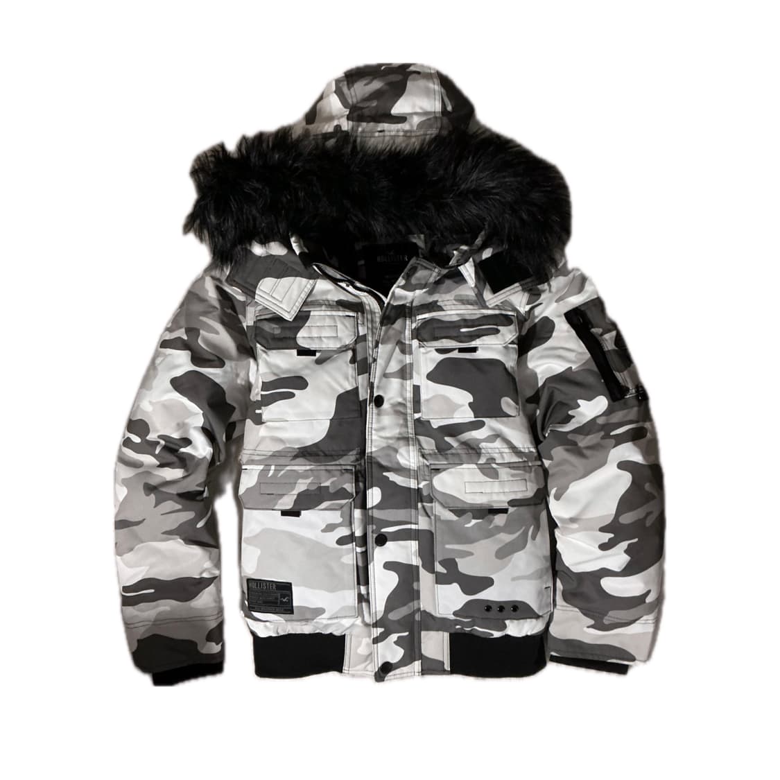 홀리스터 카모 퍼 패딩 그레이 울프죠 상품이미지1