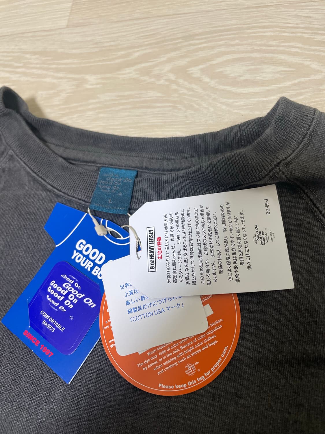 굿온 피그먼트 헤비코튼 블랙 L 상품이미지2