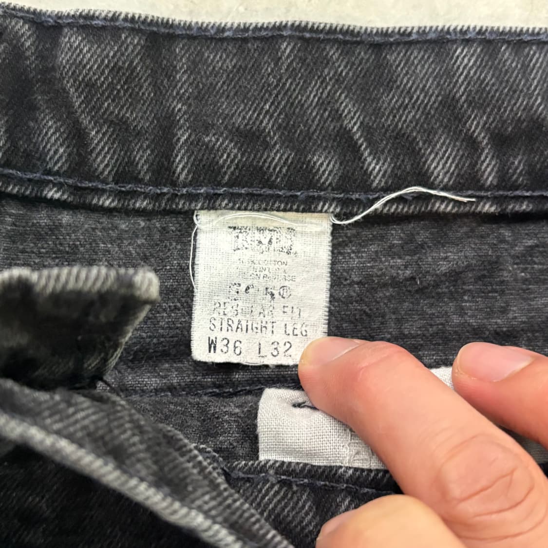 [36/32] 90s USA🇺🇸 리바이스 505 오렌지 탭 블랙 흑청 상품이미지5