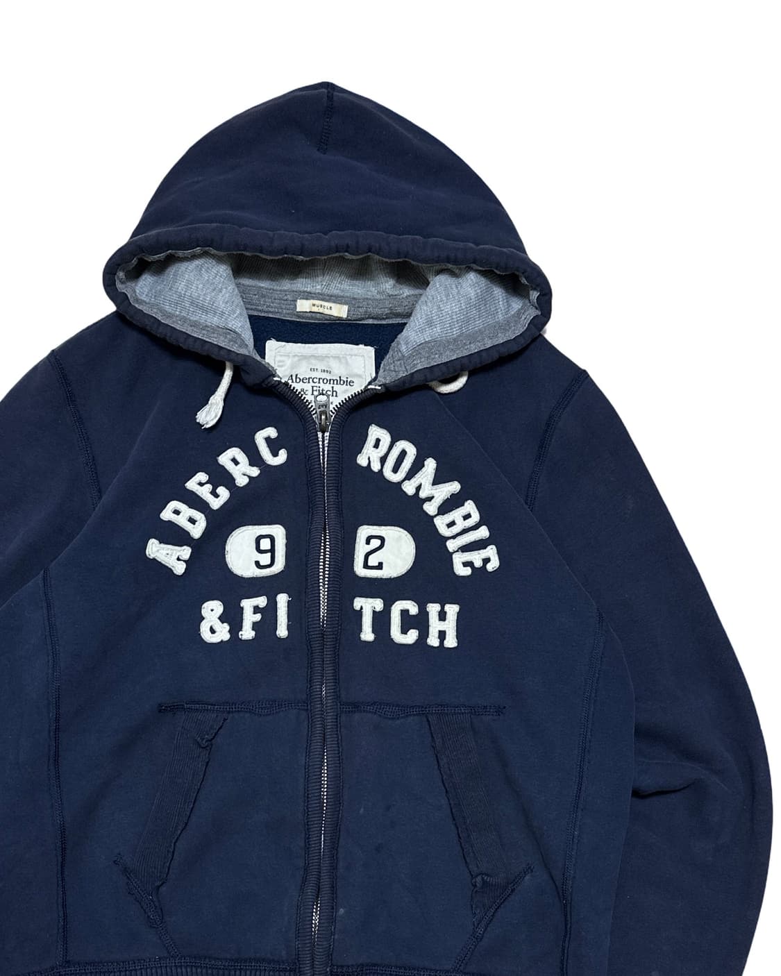 아베크롬비 아치로고 네이비 후드집업 상품이미지2
