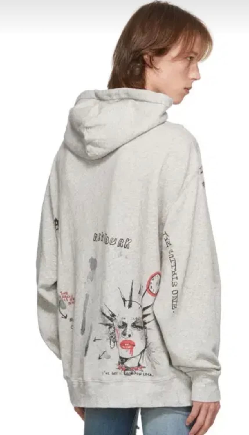 R 13 그레이 두들 후드티 상품이미지2