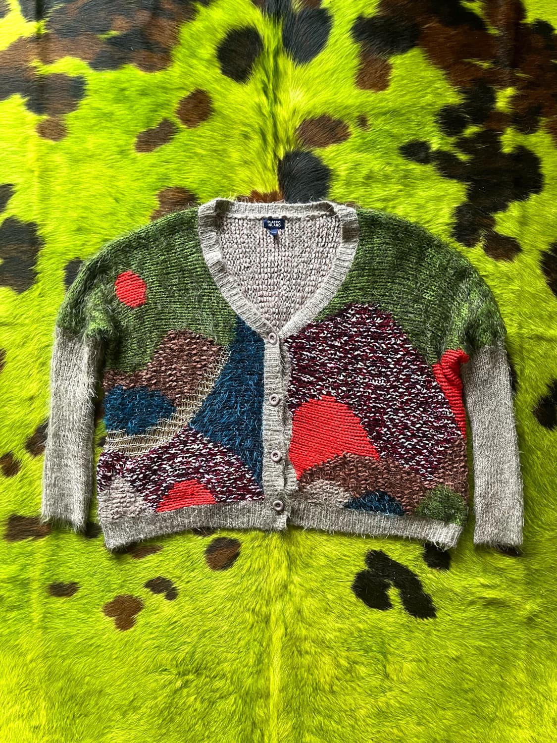 PLASTIC ISLAND Mix Texture Fur Cardigan 상품이미지3