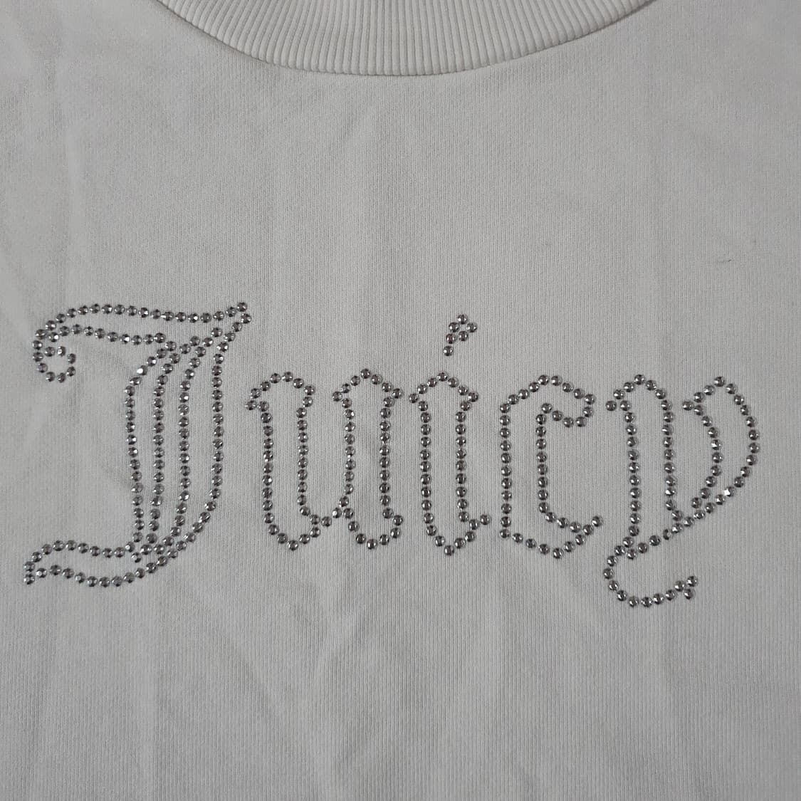 쥬시꾸뛰르 큐빅로고 맨투맨 L 화이트 상품이미지3