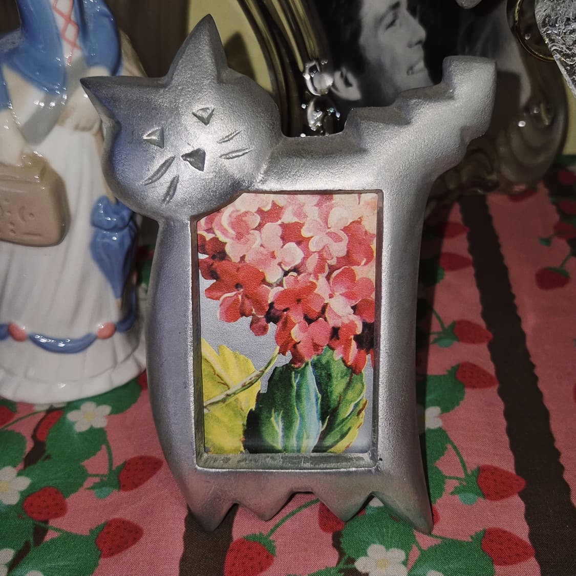 90s 미국 실버 못난이 고양이 탁상 액자 상품이미지6