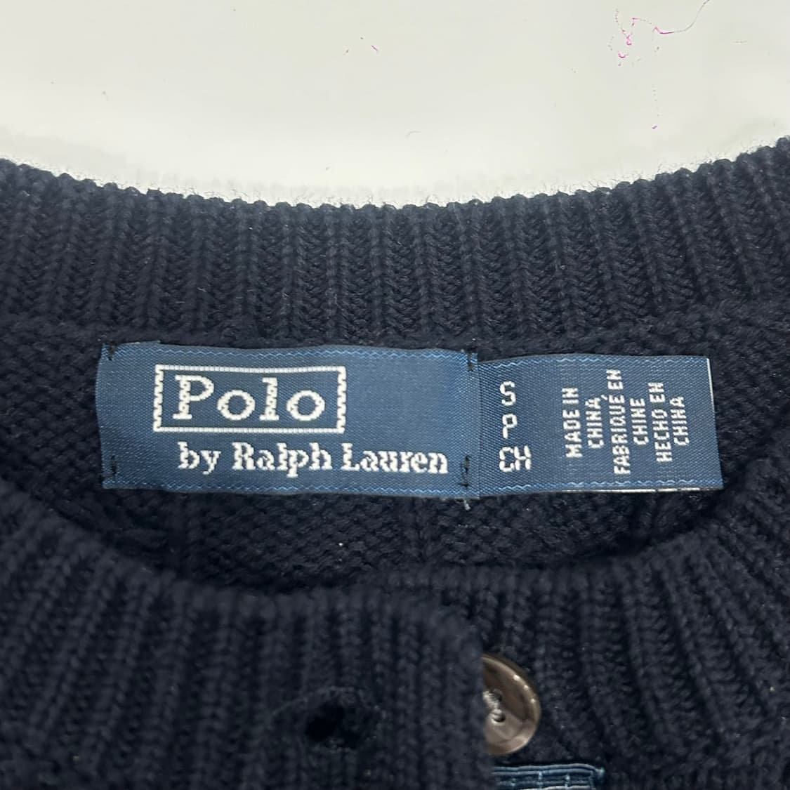 Polo 폴로 레드포니 다크네이비 케이블 니트 가디건 상품이미지5